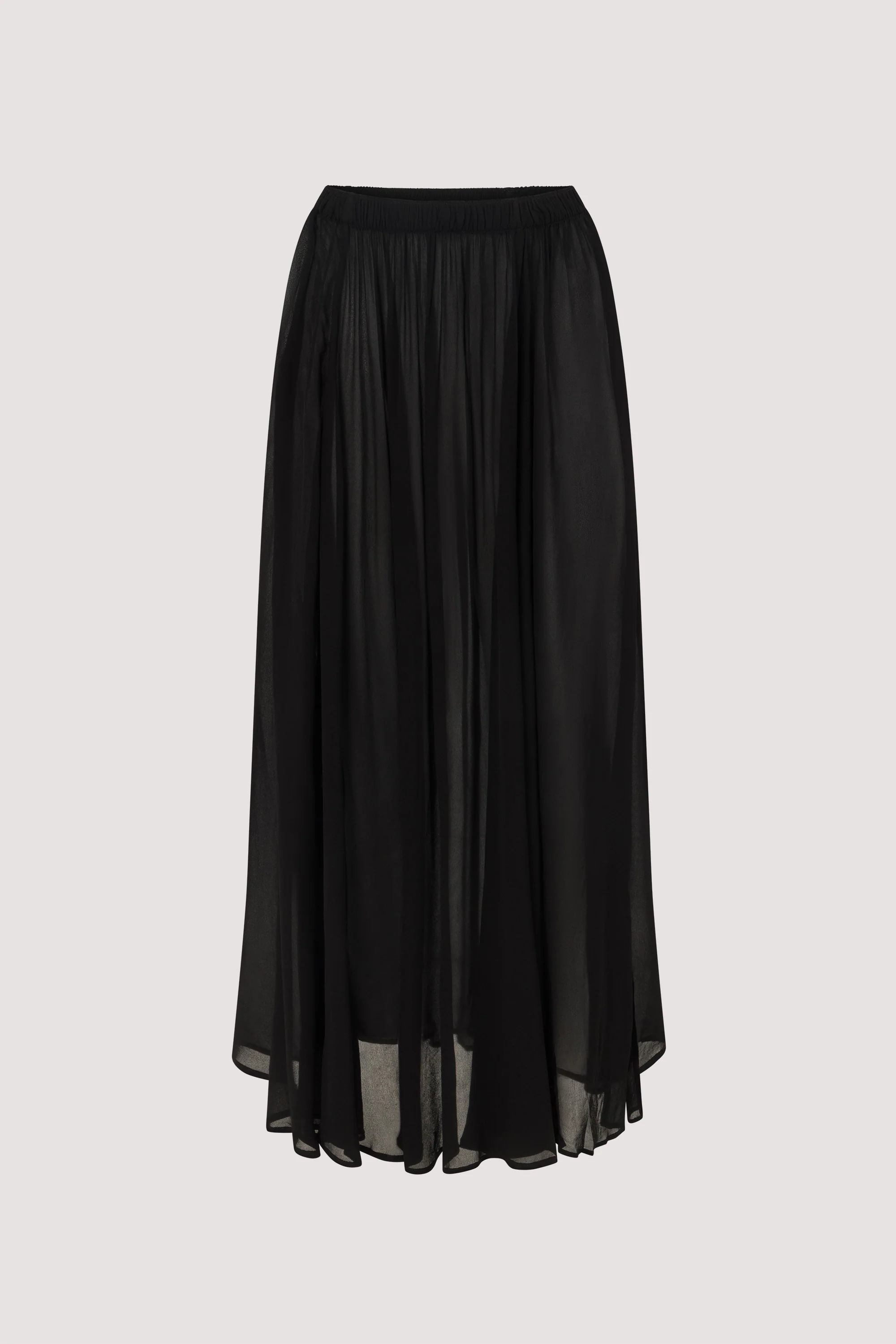CORALIE BLACK SHEER MIDI SKIRT - Image 8