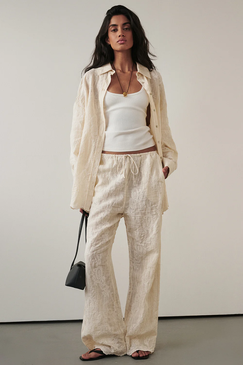 CORDELIA SANDSTONE CROPPED RAMIE PANT