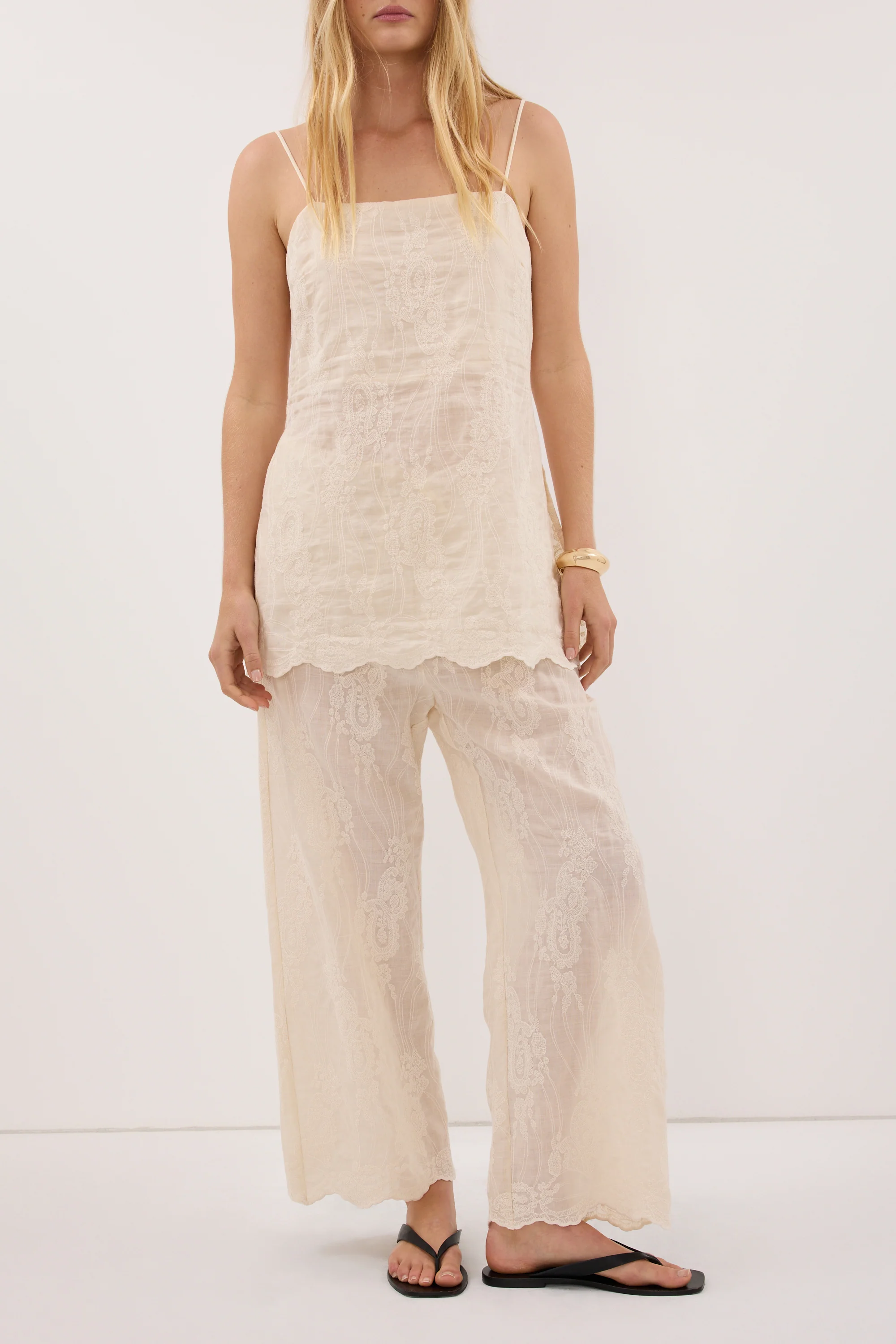 CORDELIA SANDSTONE CROPPED RAMIE PANT - Image 2