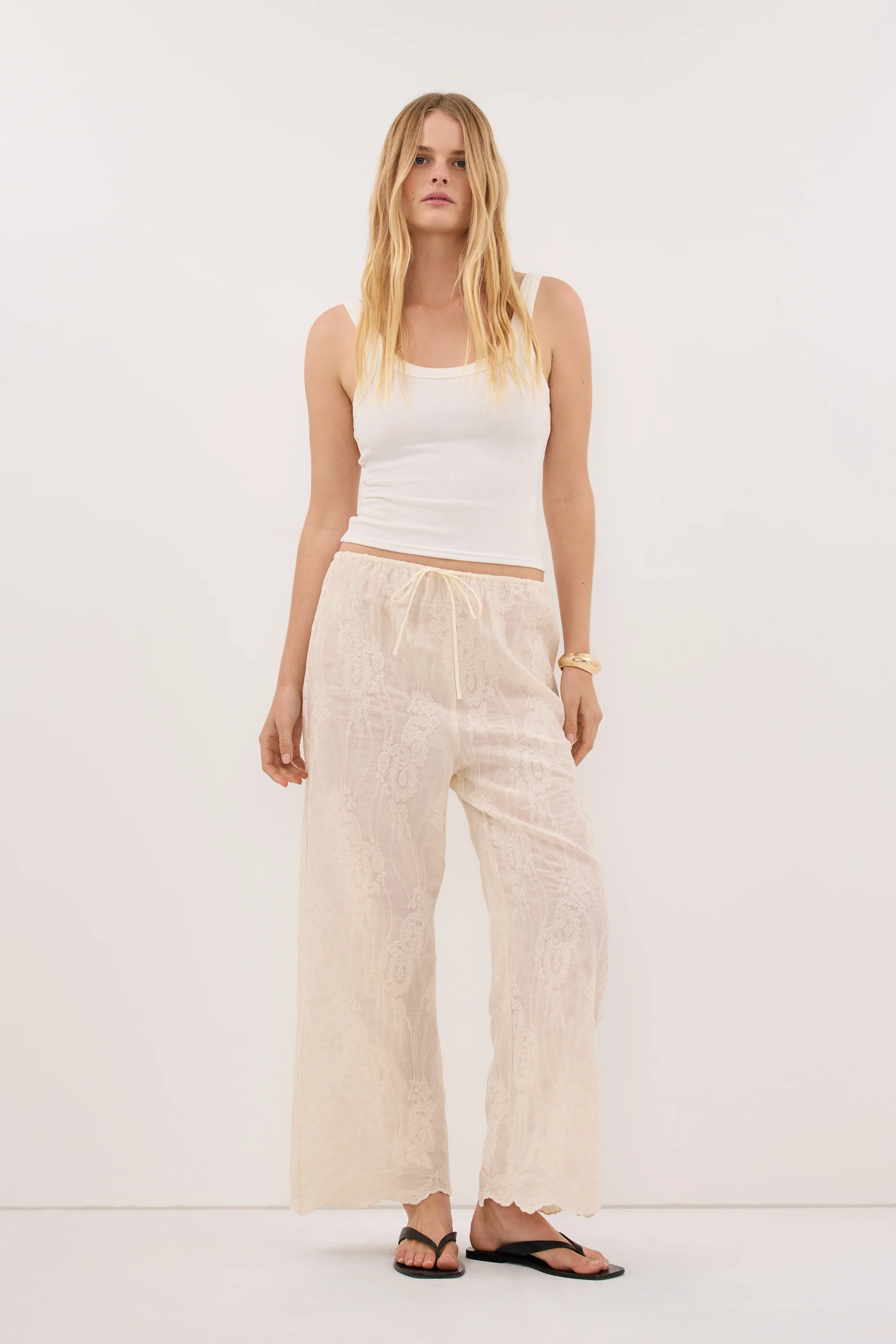 CORDELIA SANDSTONE CROPPED RAMIE PANT - Image 7