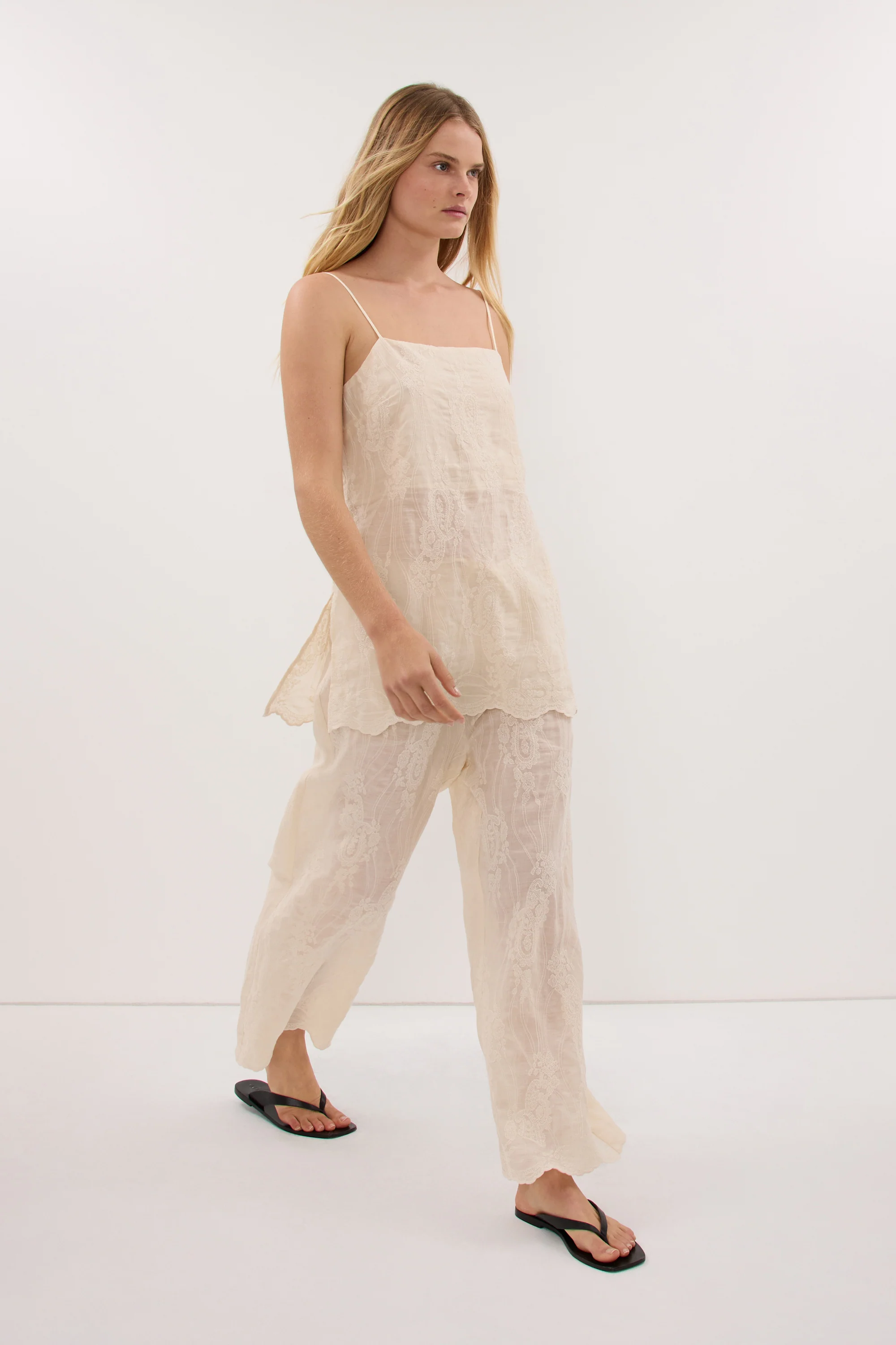 CORDELIA SANDSTONE CROPPED RAMIE PANT - Image 9