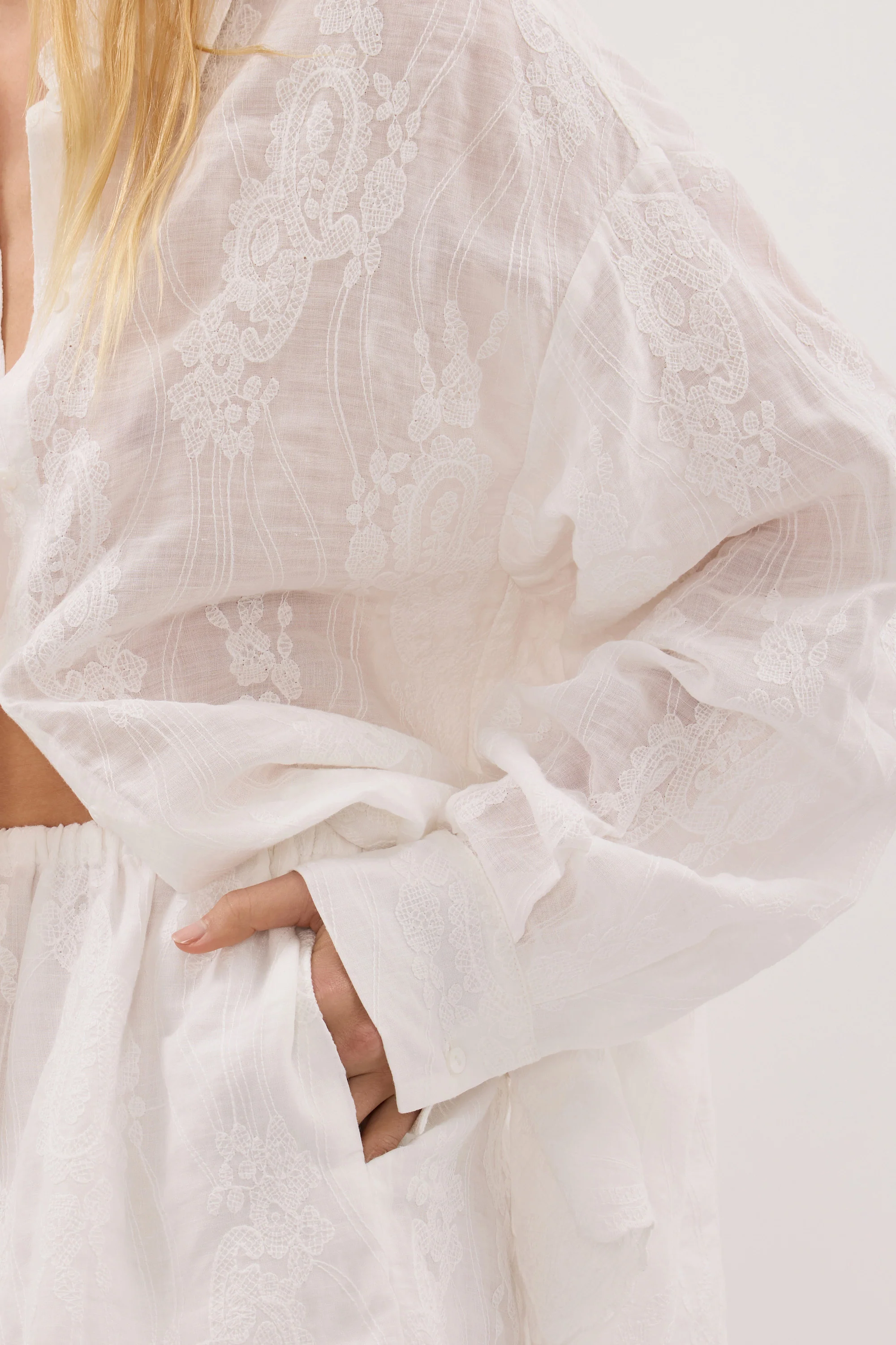 CORDELIA WHITE RAMIE SHIRT - Image 6