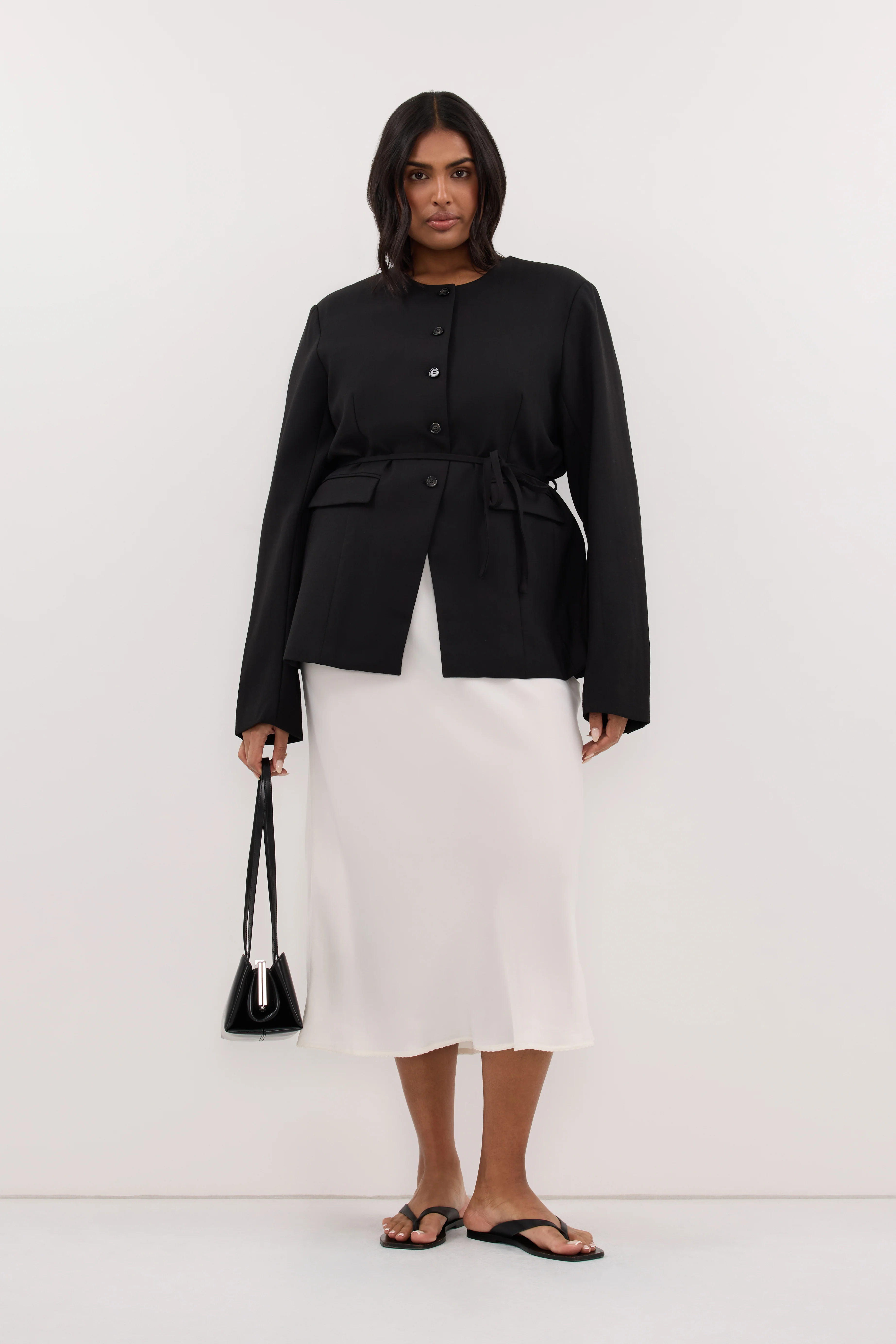 CYRUS BLACK COLLARLESS BLAZER - Image 6