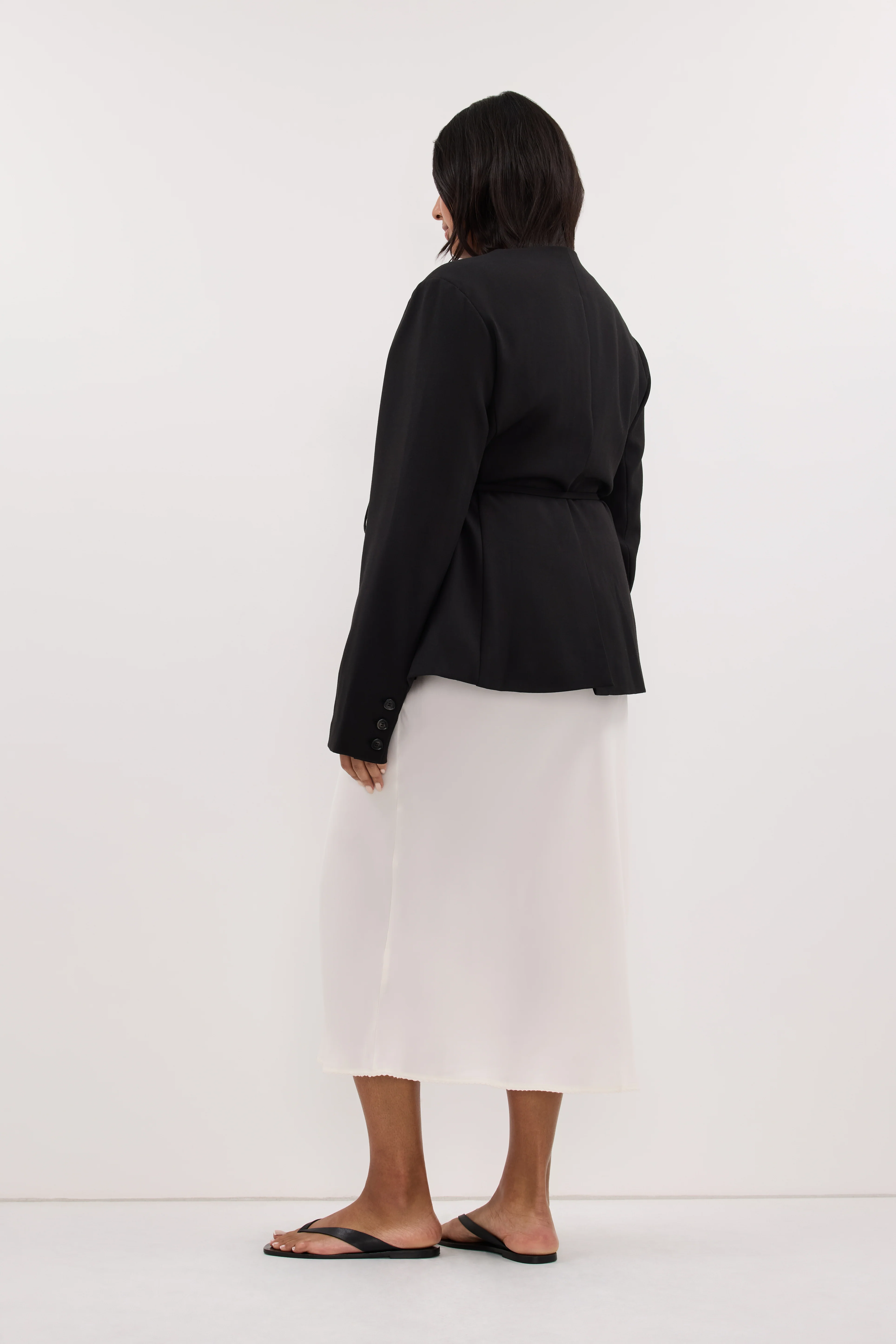 CYRUS BLACK COLLARLESS BLAZER - Image 7