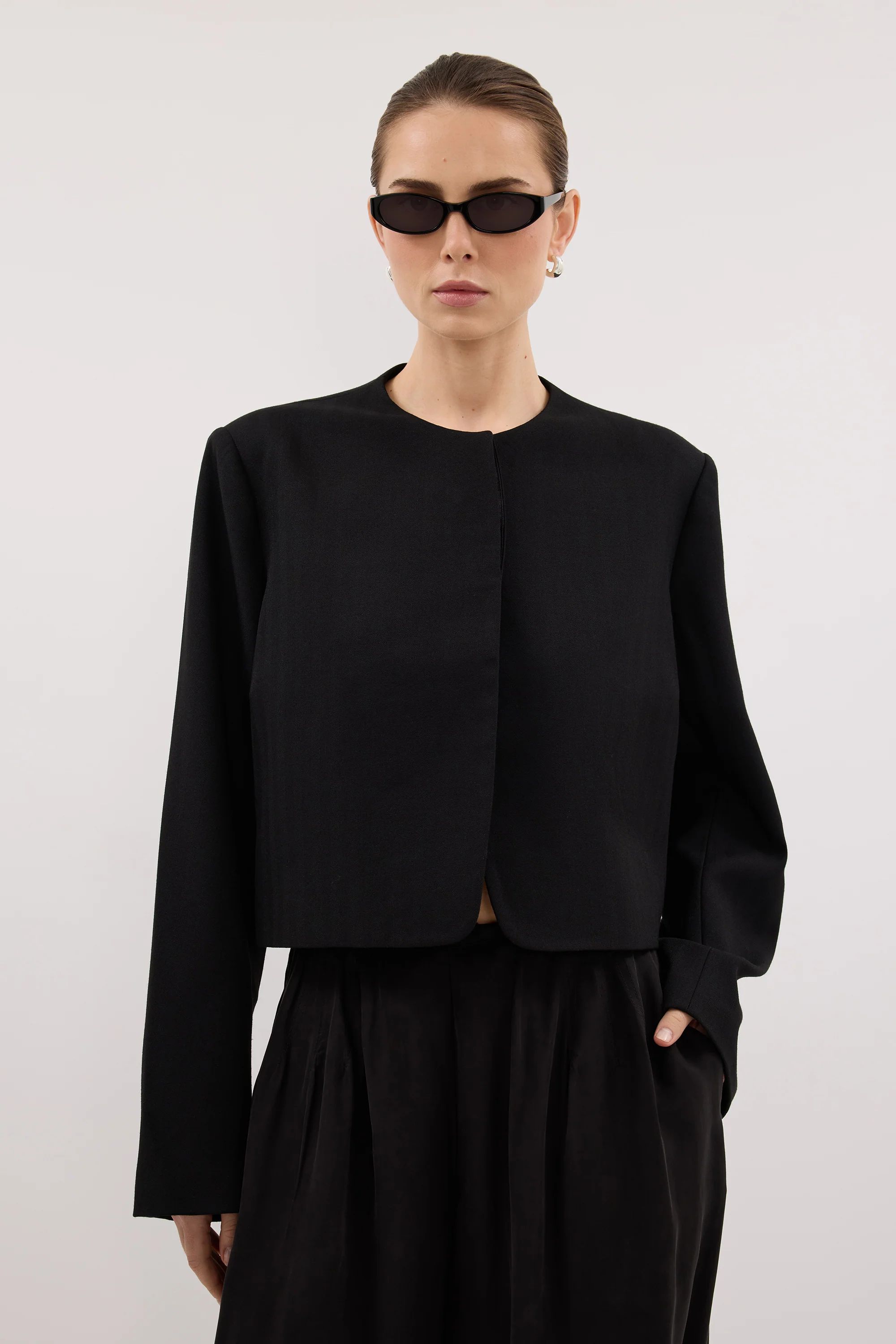 CYRUS BLACK CROPPED BLAZER - Image 5