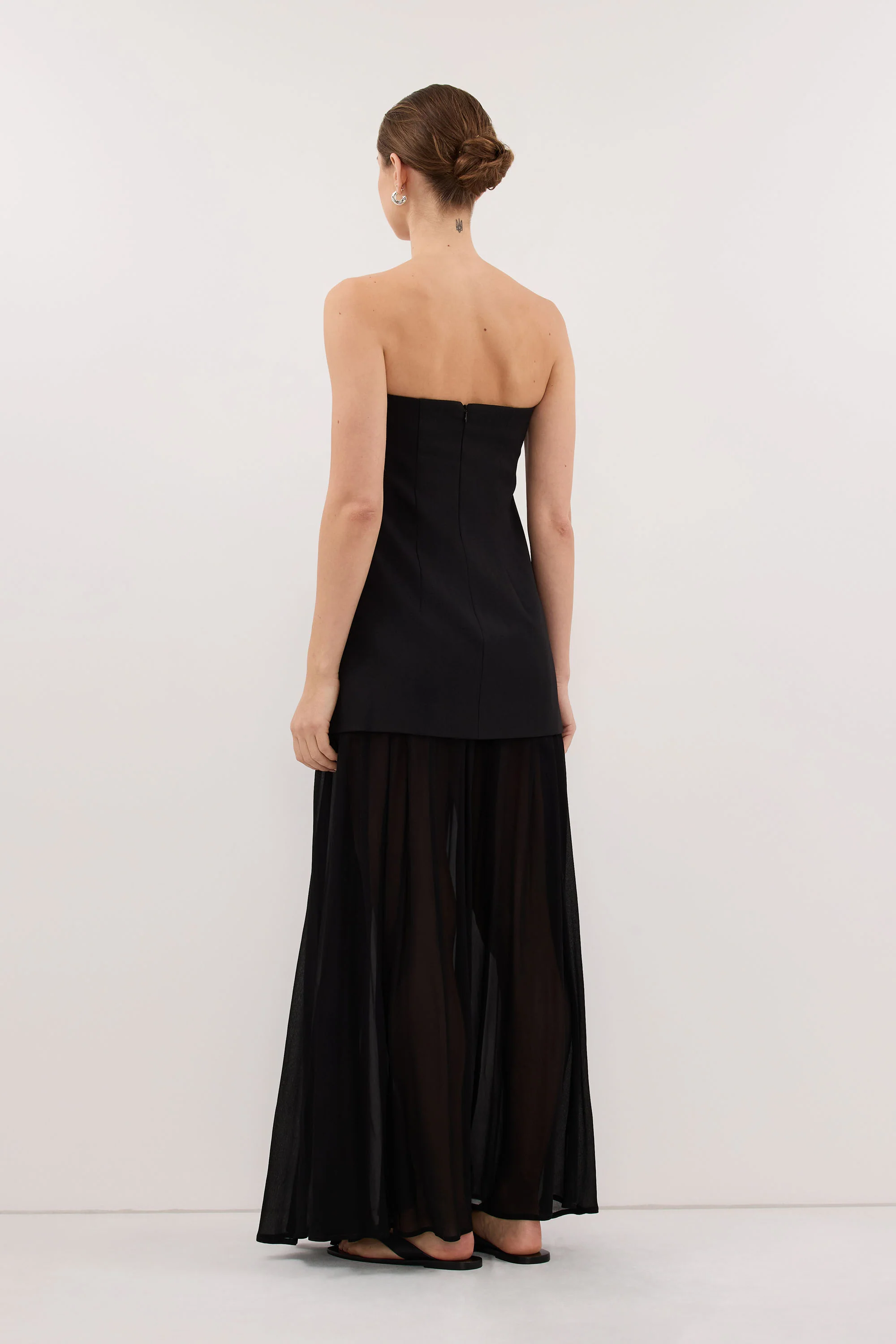 CYRUS BLACK STRAPLESS TUNIC TOP - Image 4
