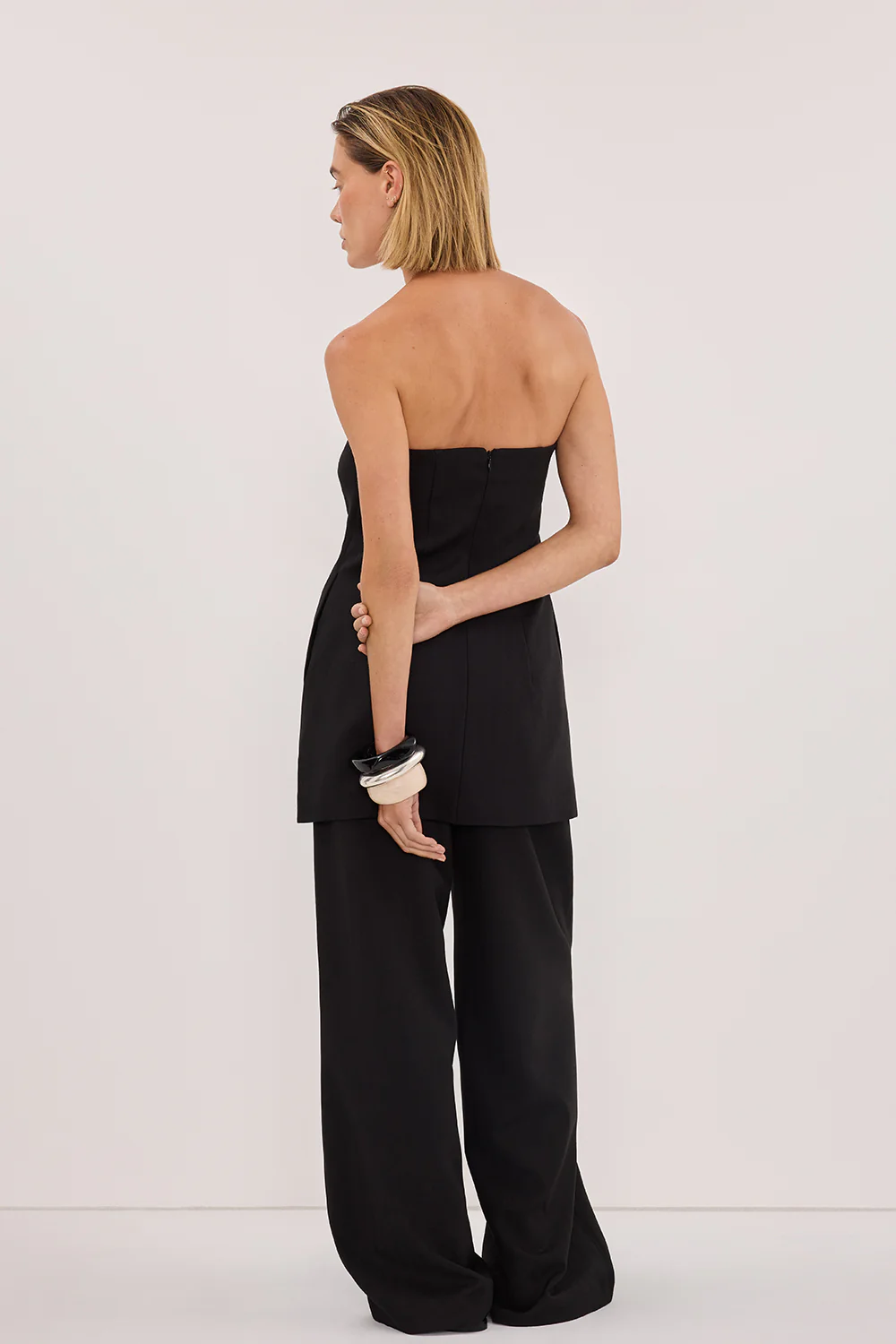 CYRUS BLACK STRAPLESS TUNIC TOP - Image 7