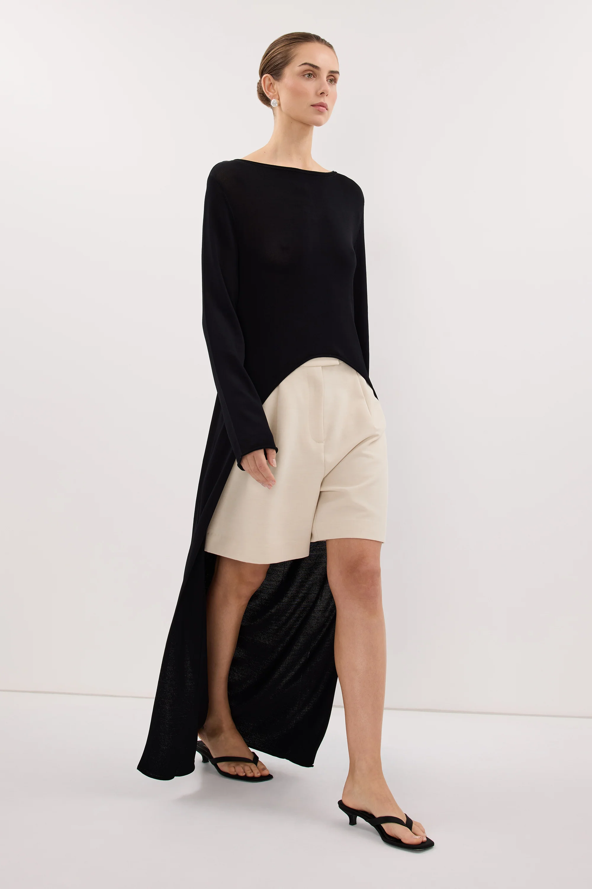 DAPHNE BLACK KNIT CAPE TOP - Image 3