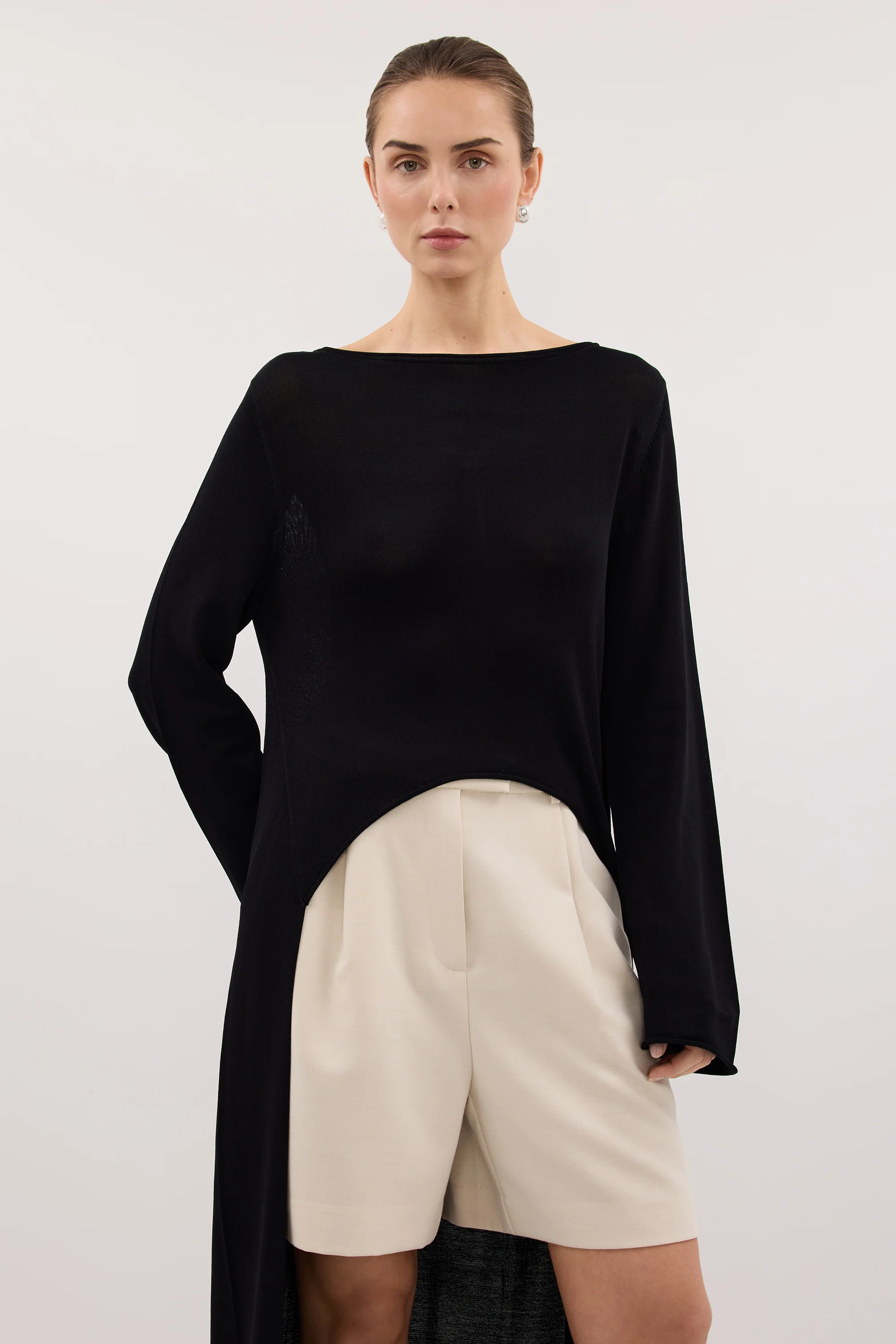 DAPHNE BLACK KNIT CAPE TOP - Image 5
