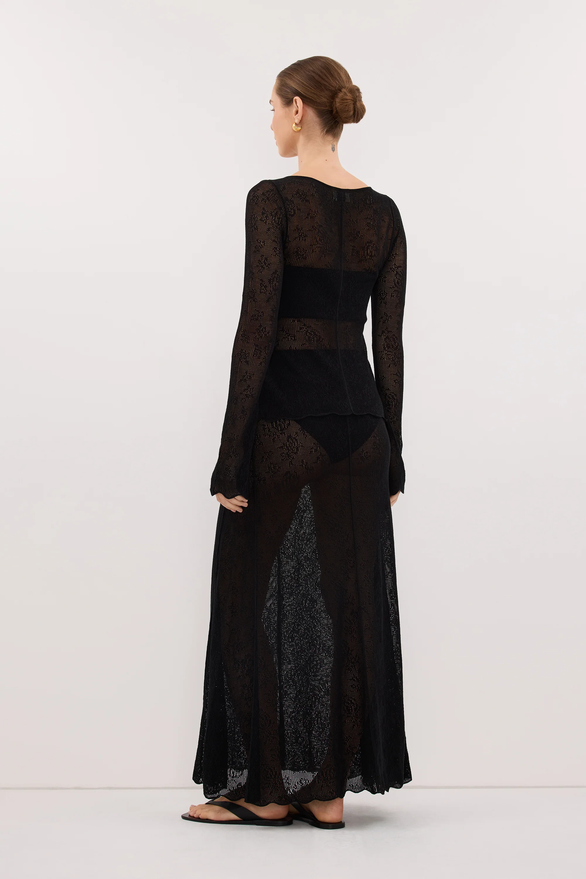 DELIA BLACK LACE MAXI SKIRT - Image 7