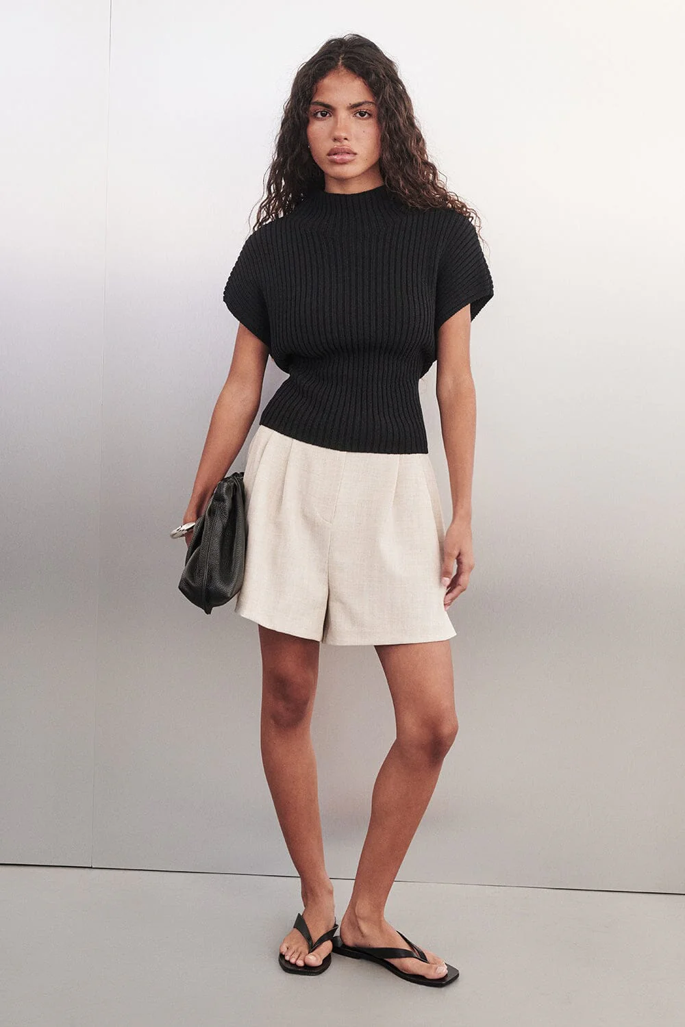 DELLA BLACK KNIT TOP - Image 2