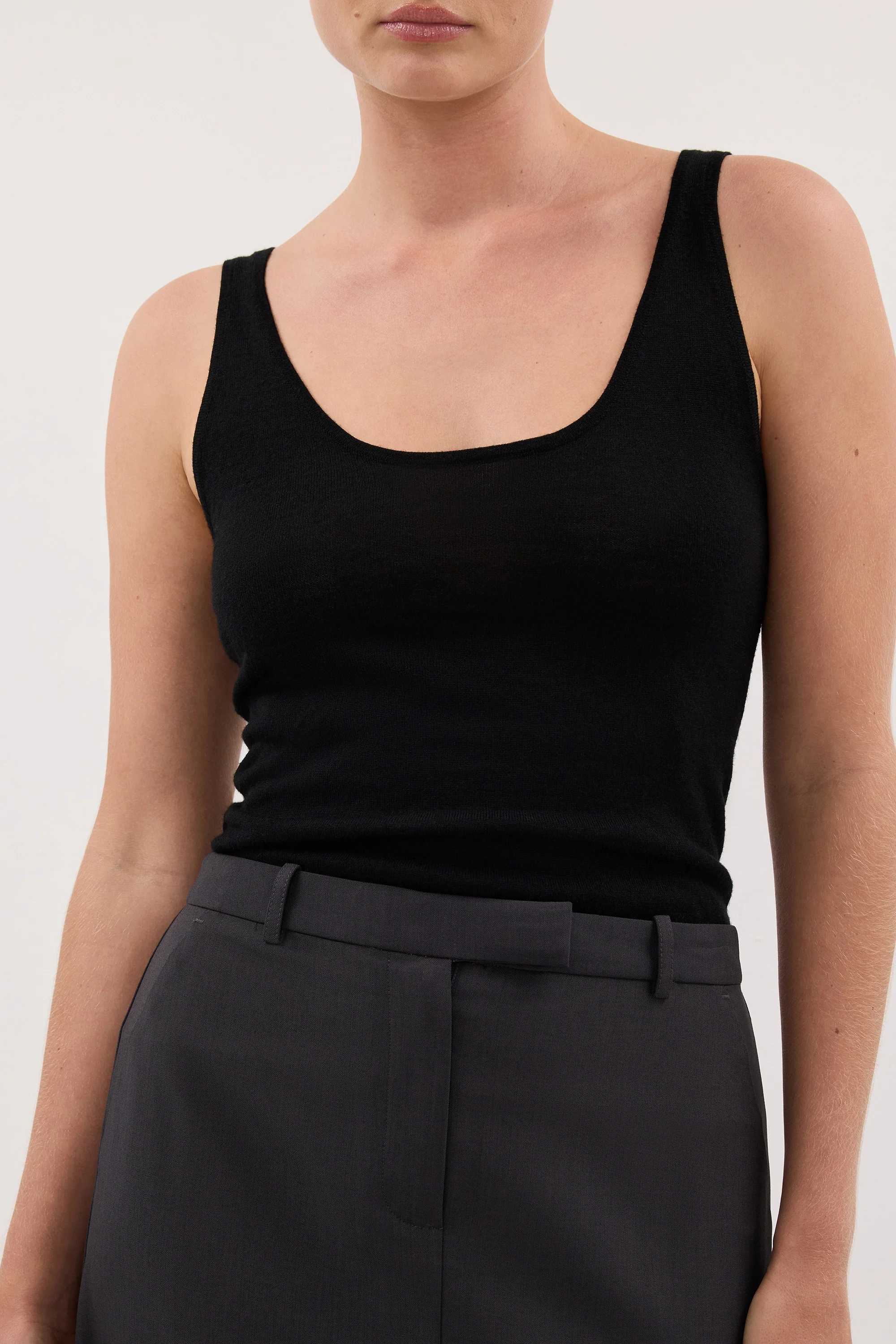 DUKE BLACK MERINO KNIT TANK - Image 5