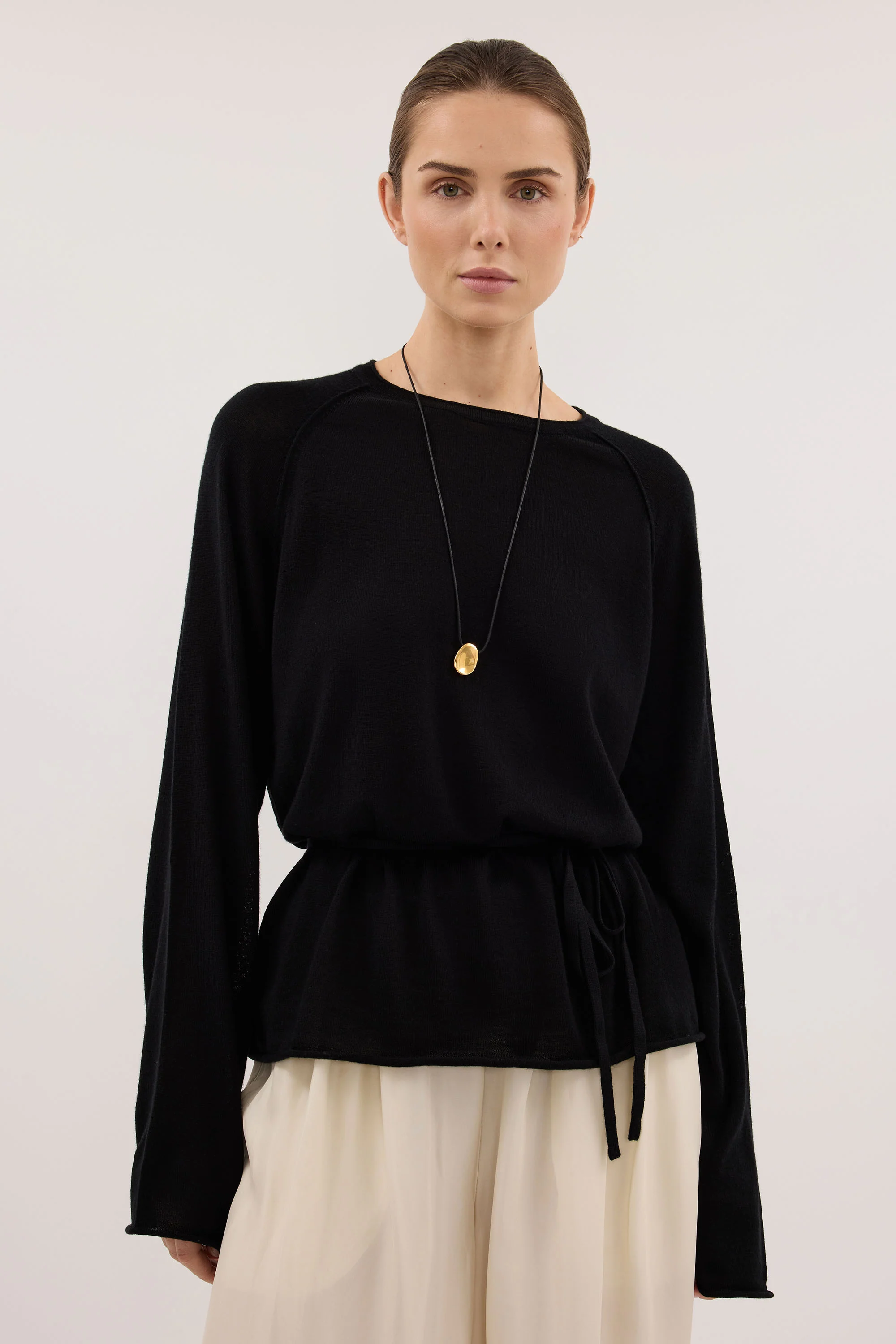 DUKE BLACK TIE MERINO KNIT TOP - Image 2