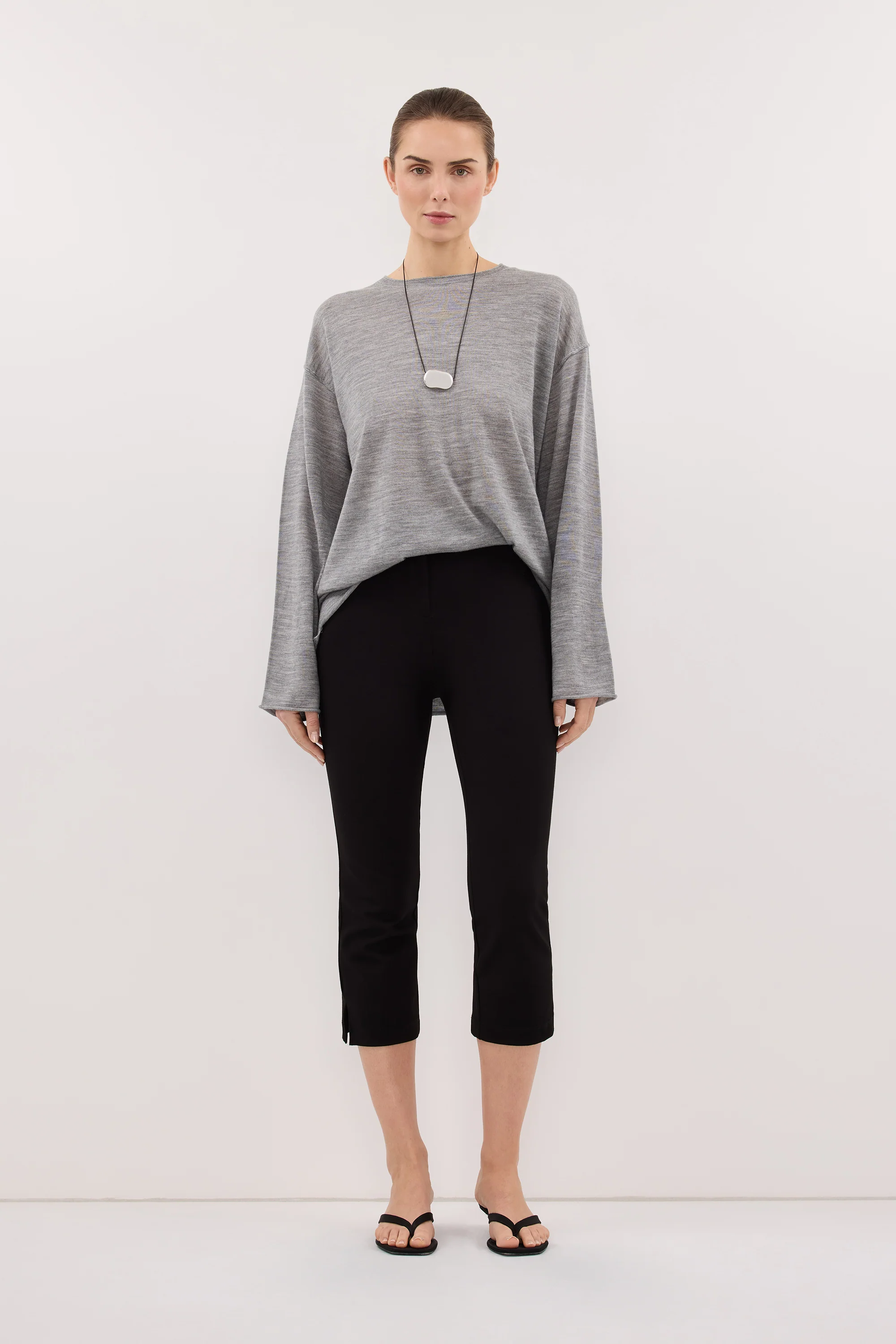 DUKE GREY MARLE MERINO JUMPER