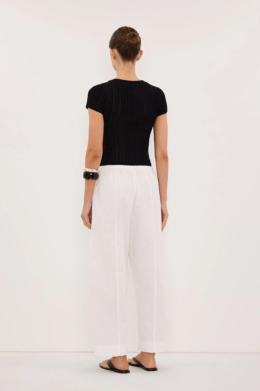 ELENA BLACK POINTELLE KNIT BABY TEE - Image 3