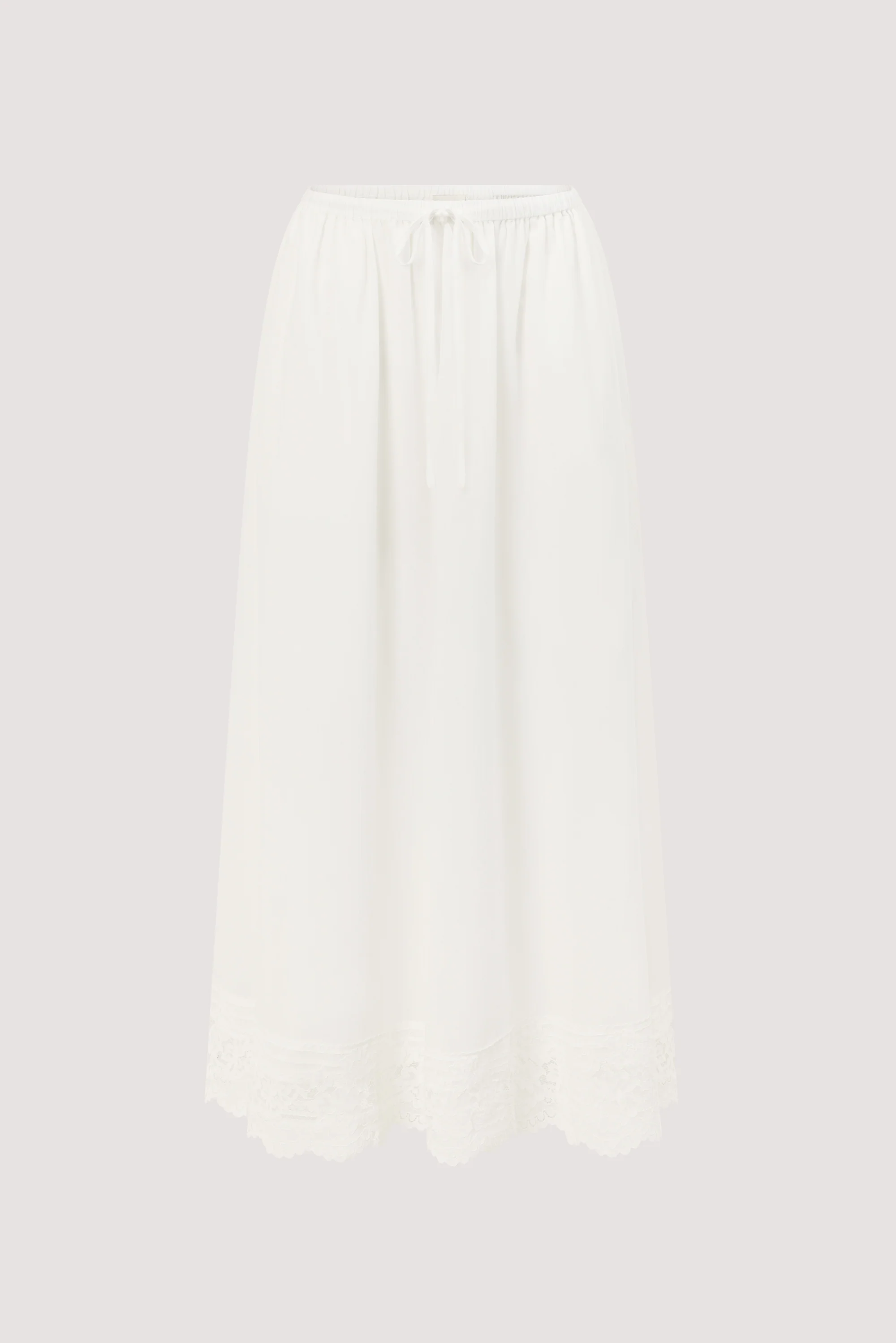 ELISA WHITE COTTON SHEER MIDI SKIRT - Image 8