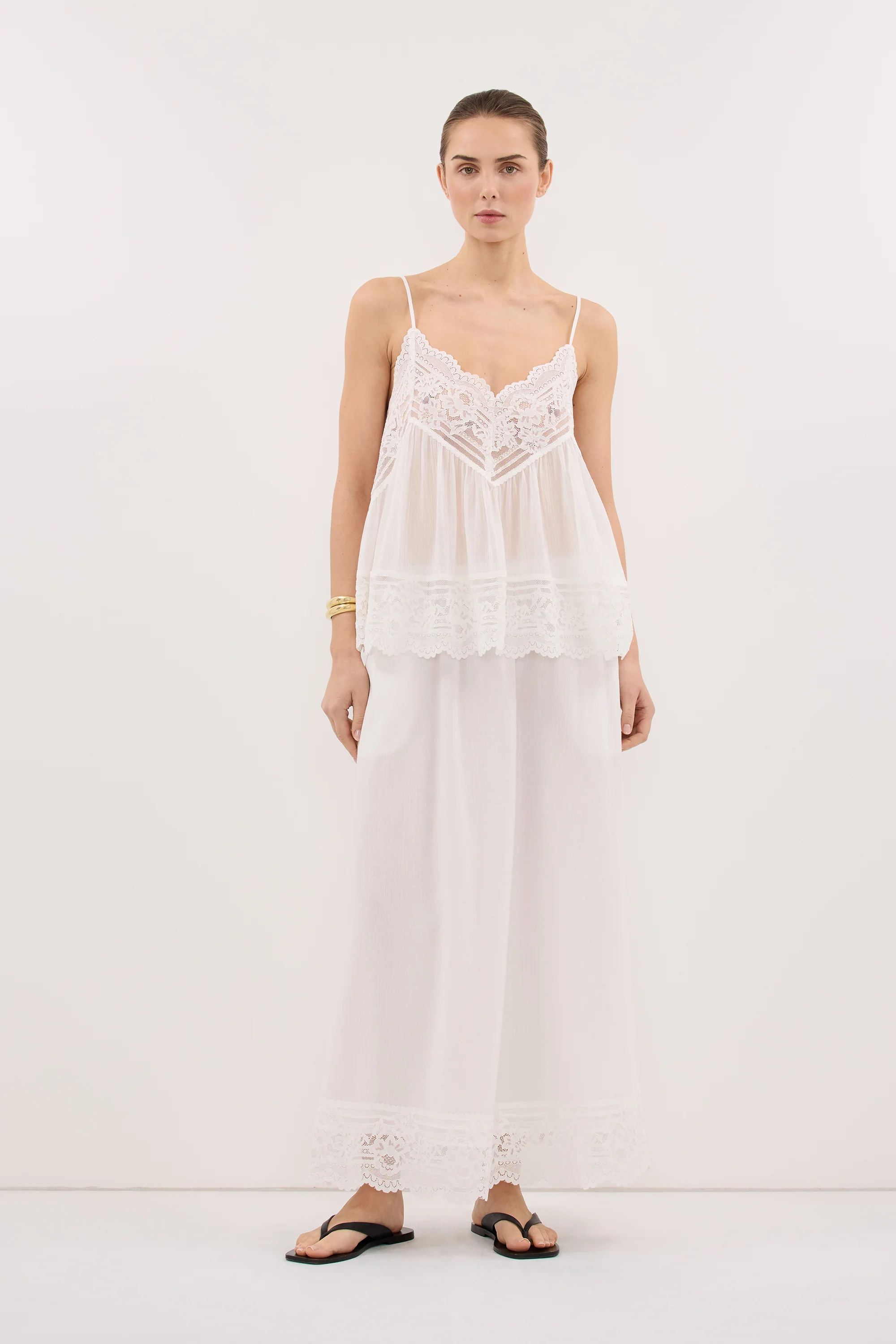 ELISA WHITE COTTON SHEER TOP - Image 3