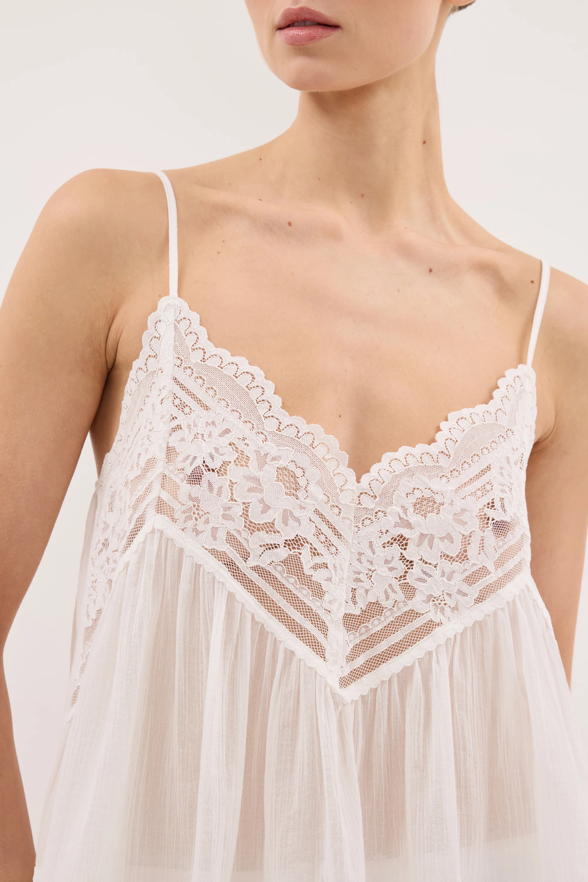 ELISA WHITE COTTON SHEER TOP - Image 5
