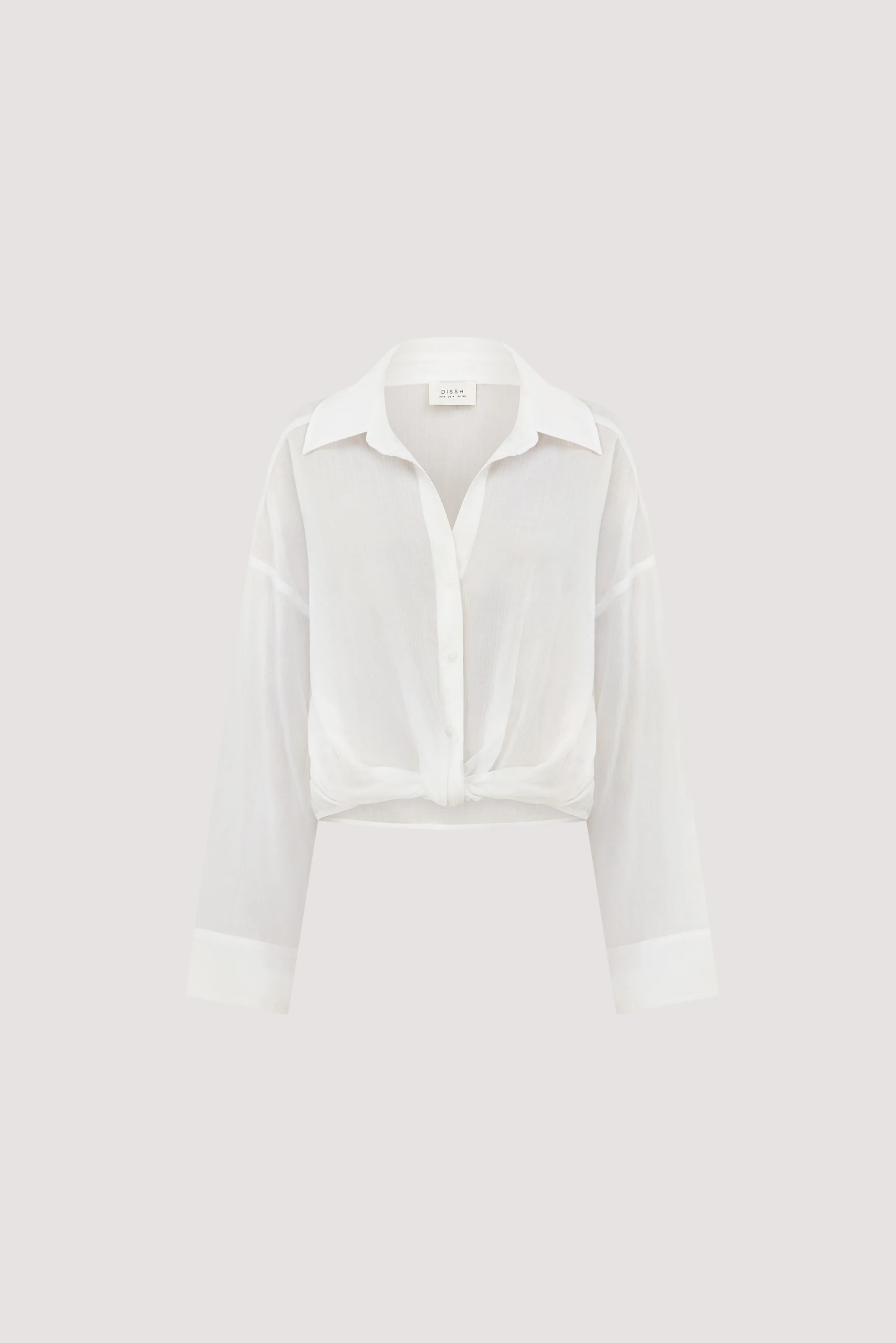 ELISA WHITE SHEER CRINKLE SHIRT - Image 6
