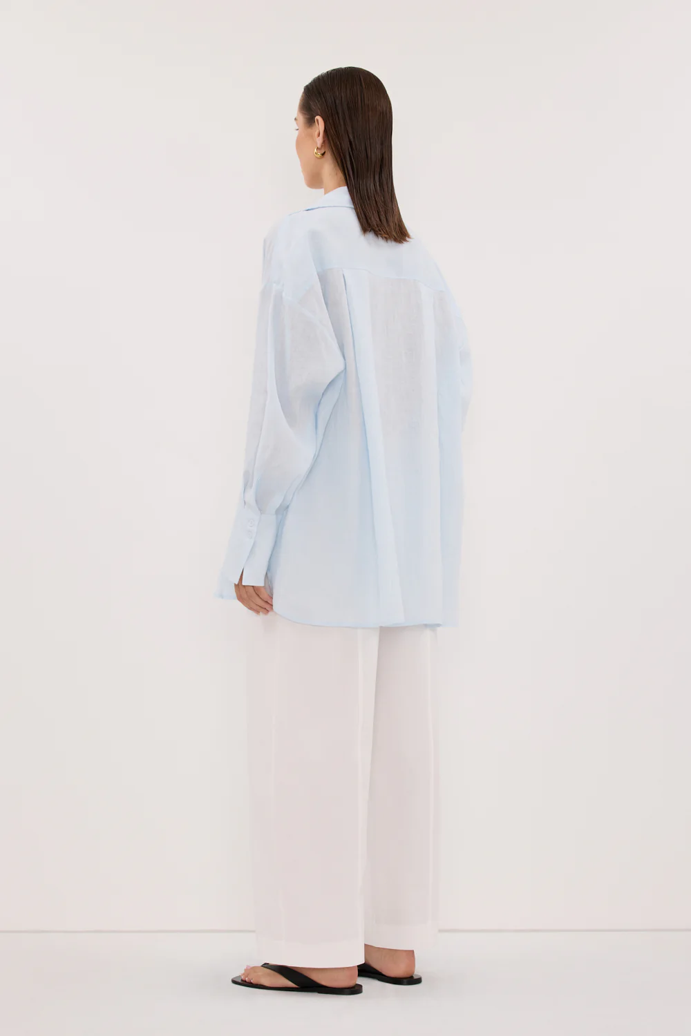 ELLIS ICE BLUE LONG SLEEVE LINEN SHIRT - Image 4