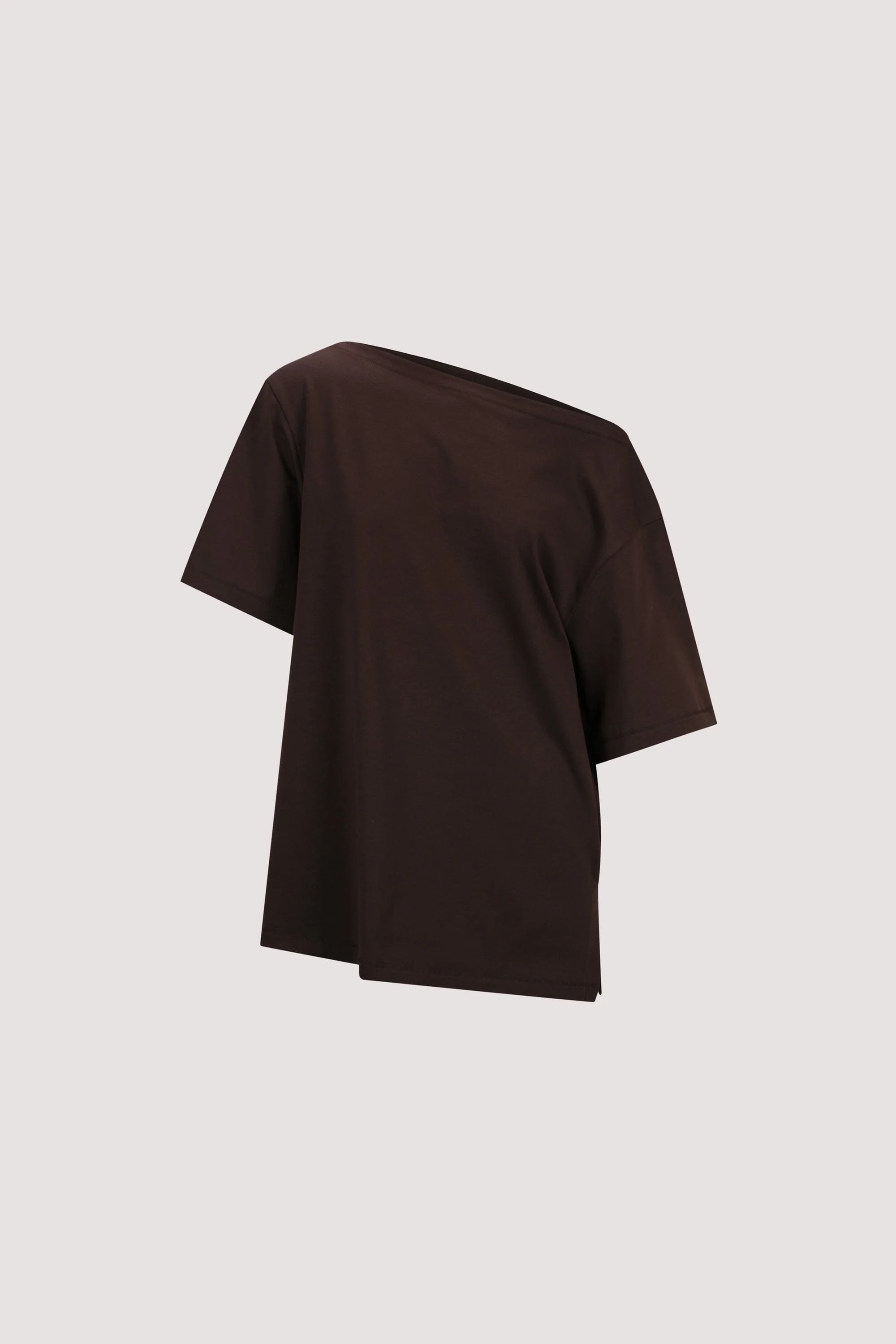 ESME BITTER CHOC ASYM BOAT NECK TEE - Image 7
