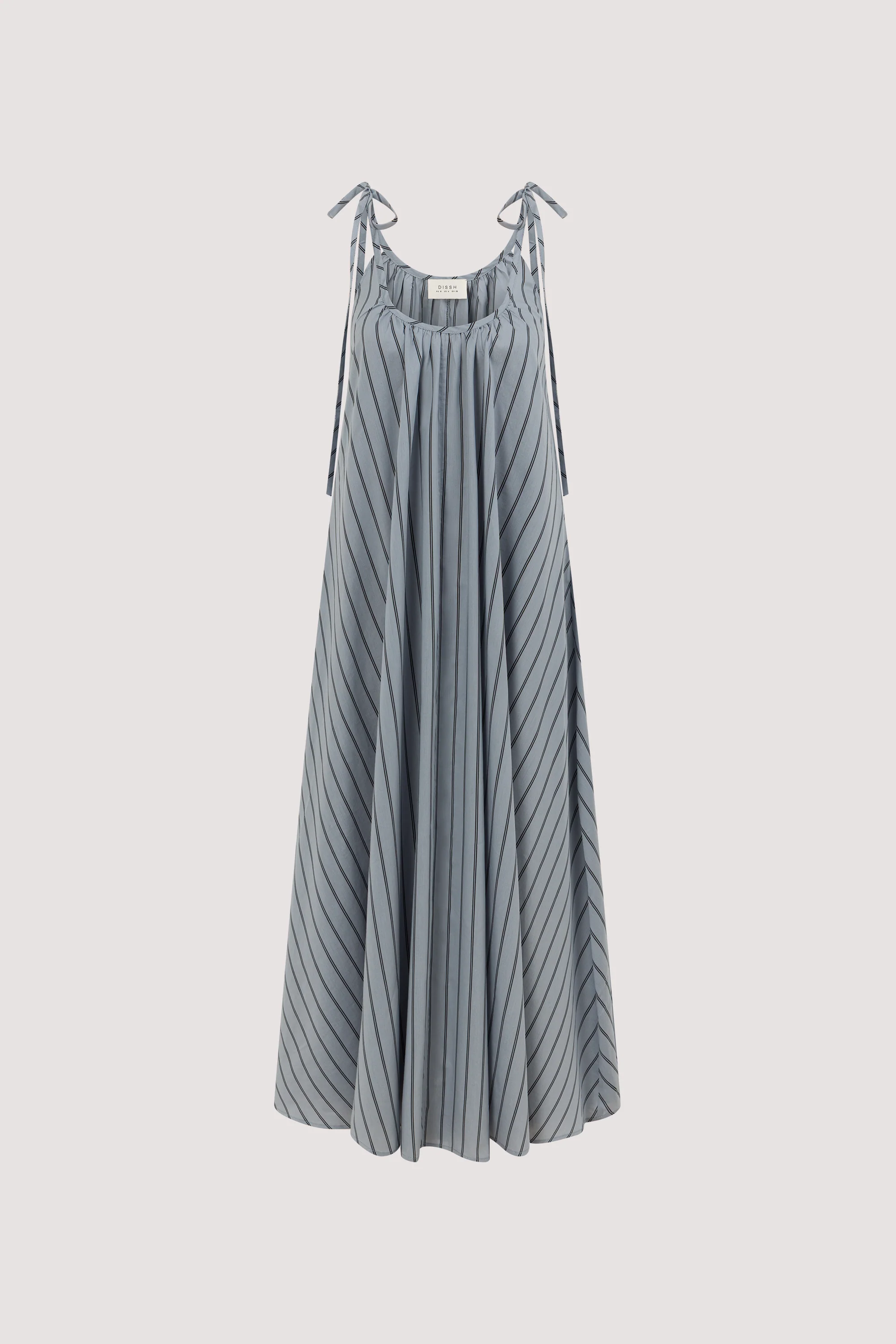 FABLE DUSTY BLUE STRIPE MIDI DRESS - Image 7