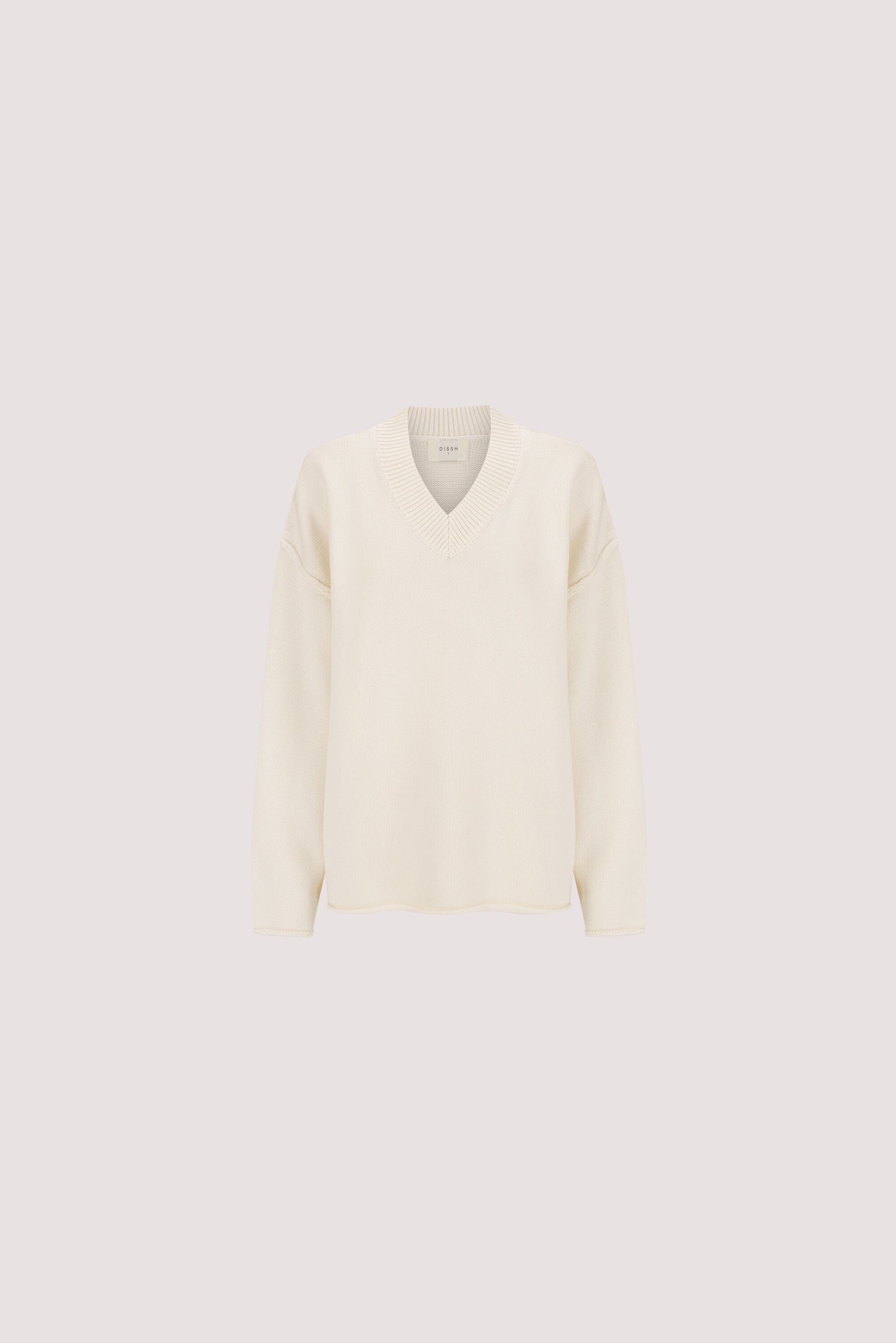 FLINT CREAM V NECK KNIT JUMPER - Image 10
