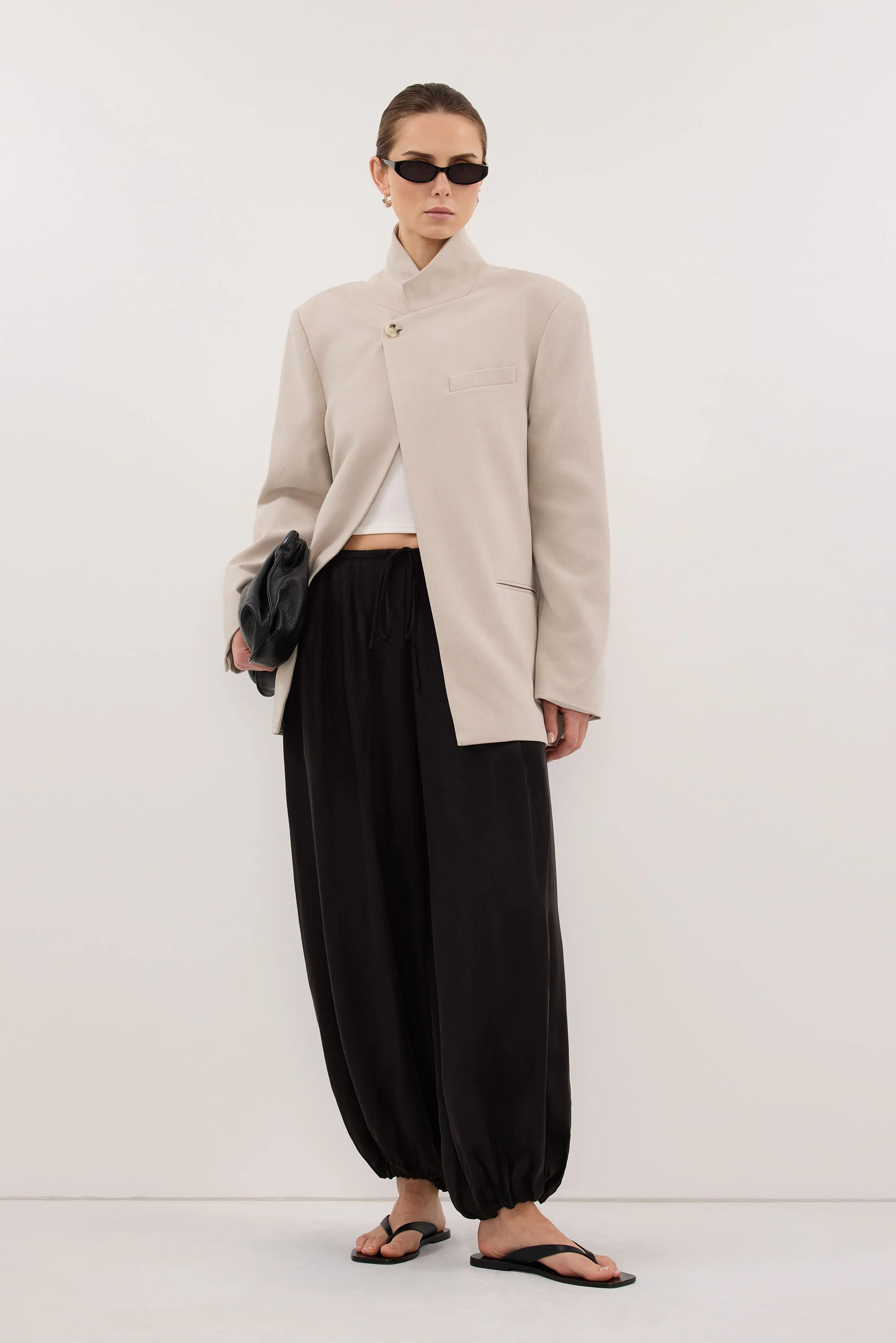 FRANCIS BLACK CUPRO BALLOON PANT - Image 3