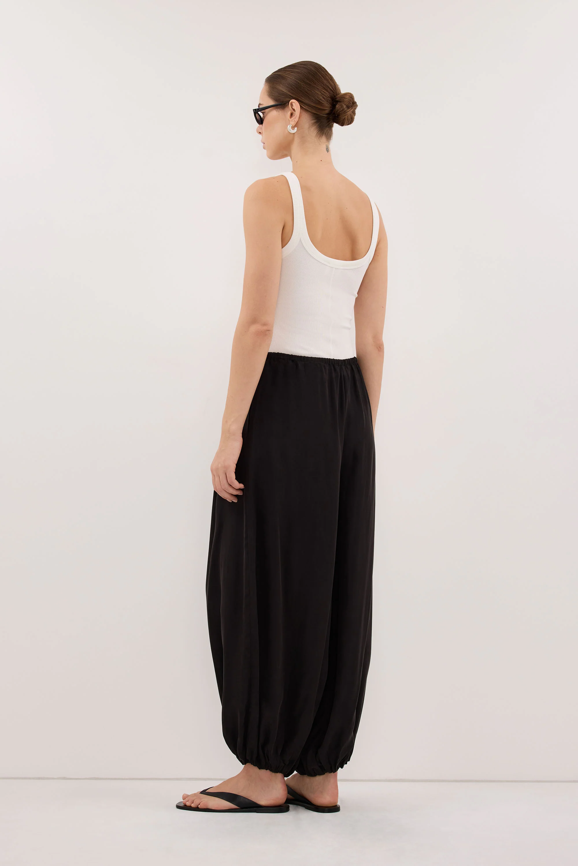 FRANCIS BLACK CUPRO BALLOON PANT - Image 5