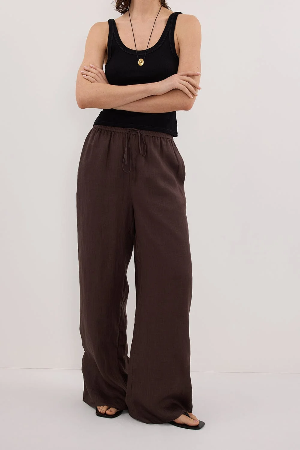 GINNY DARK CHOC RAMIE PANT - Image 2