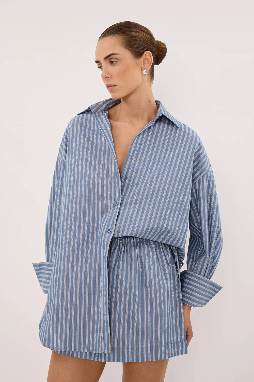 GRACIE BLUE STRIPE MINI SKIRT  - Image 2