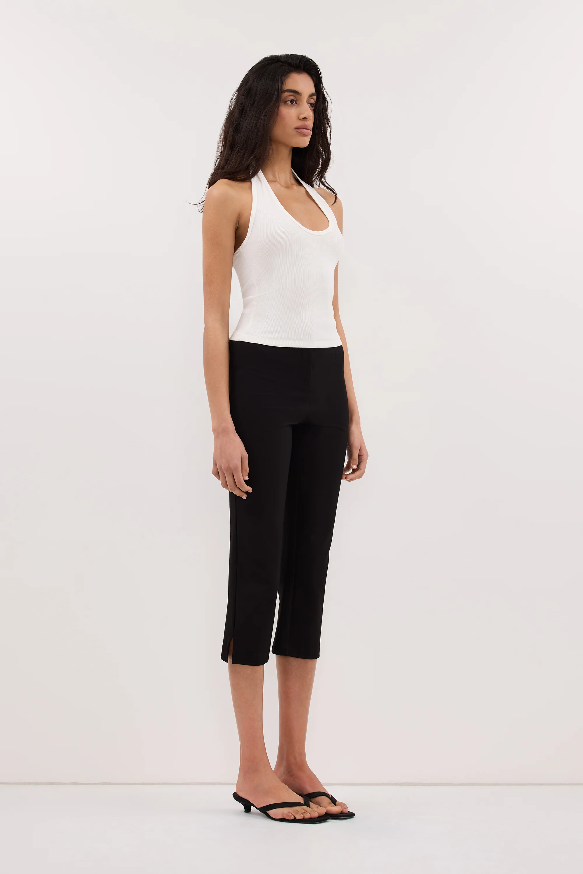 HARLAN OFF WHITE KNIT HALTER TOP - Image 3