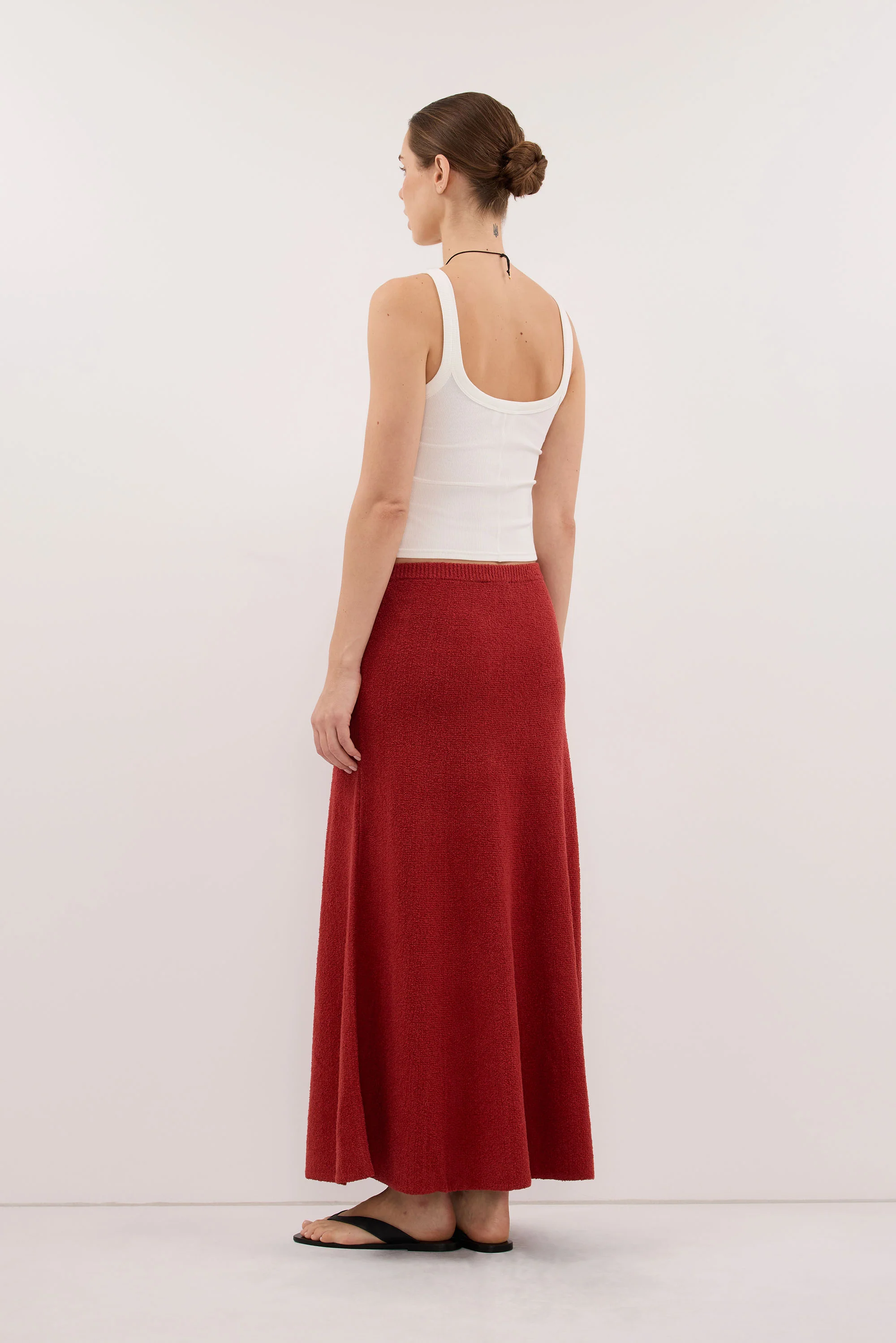 HARRIET BURNT RED KNIT MAXI SKIRT - Image 7