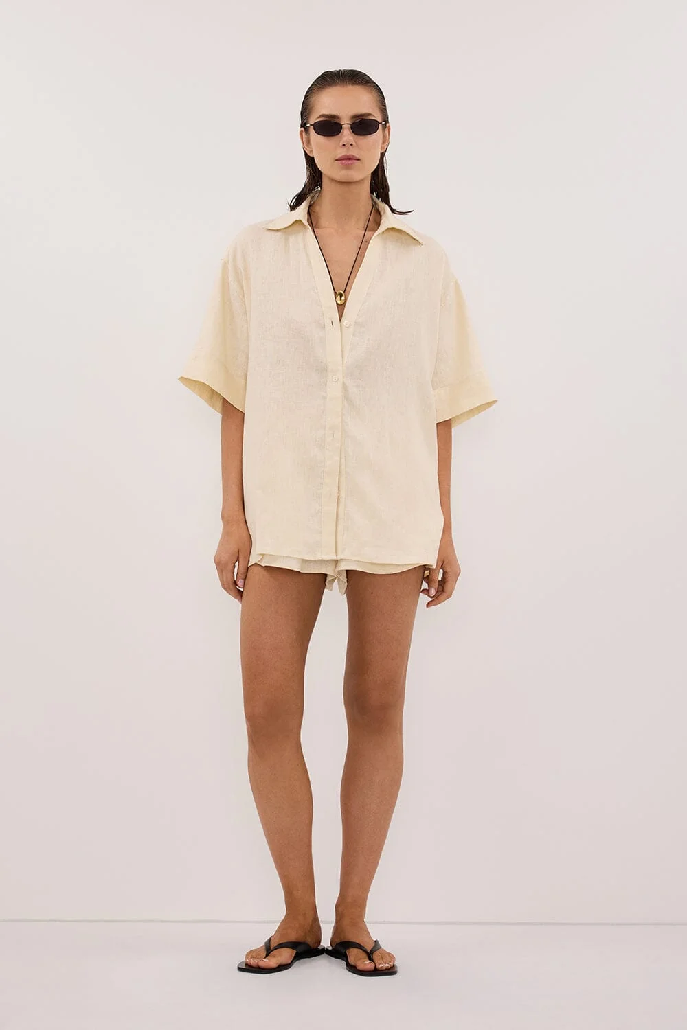 HELENA STRAW LINEN SHORT