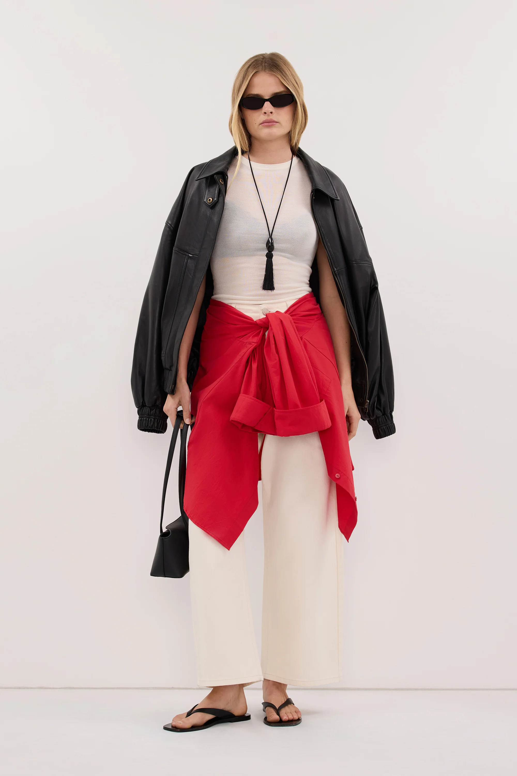 INA RED LIGHTWEIGHT COTTON SHIRT - Image 6