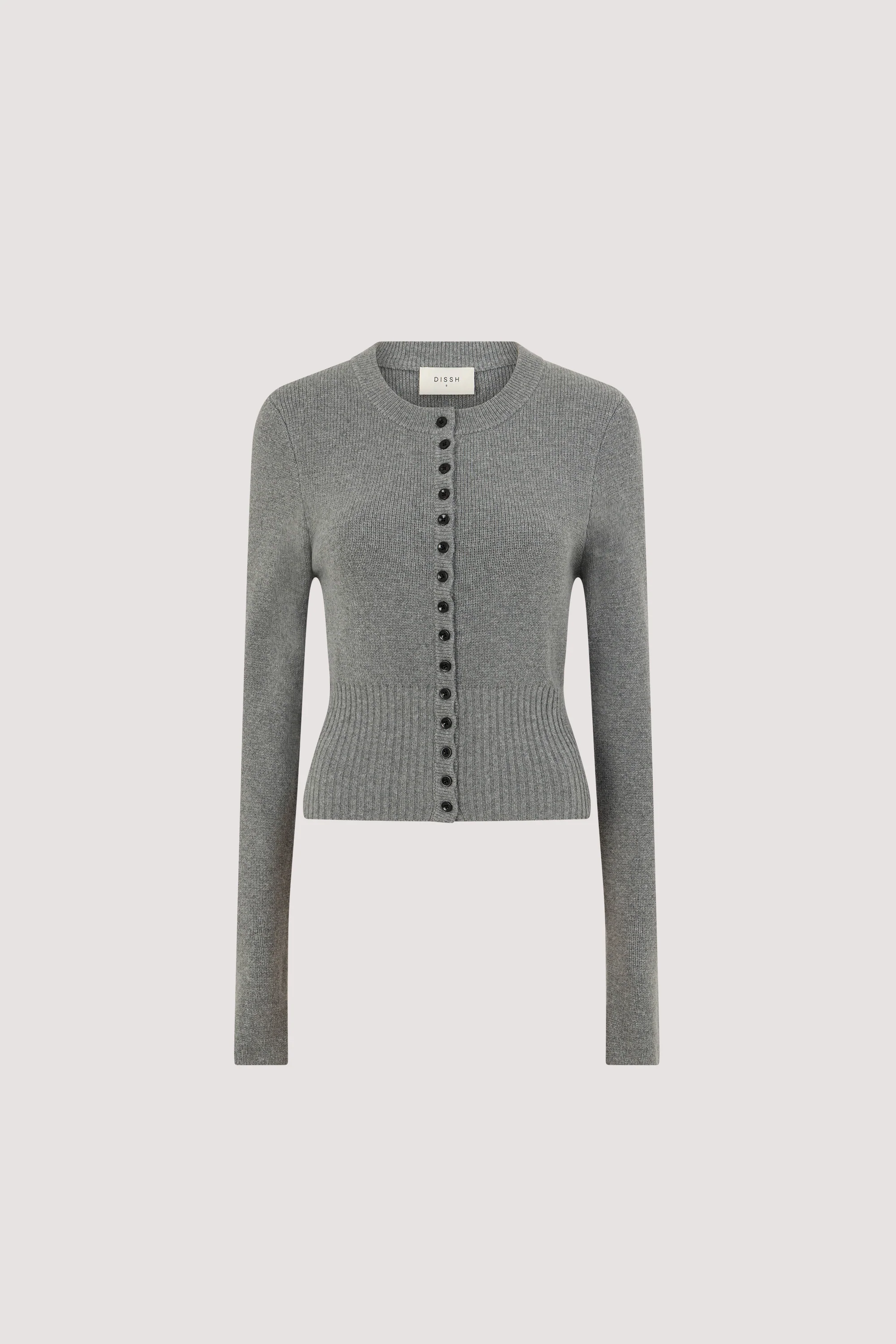 IRIS GREY MARLE CREW KNIT CARDIGAN - Image 5