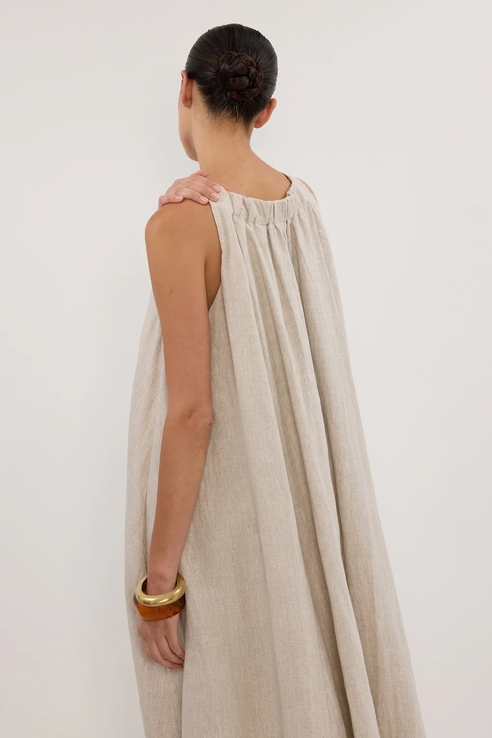 ISABELLE NATURAL LINEN MIDI DRESS - Image 2