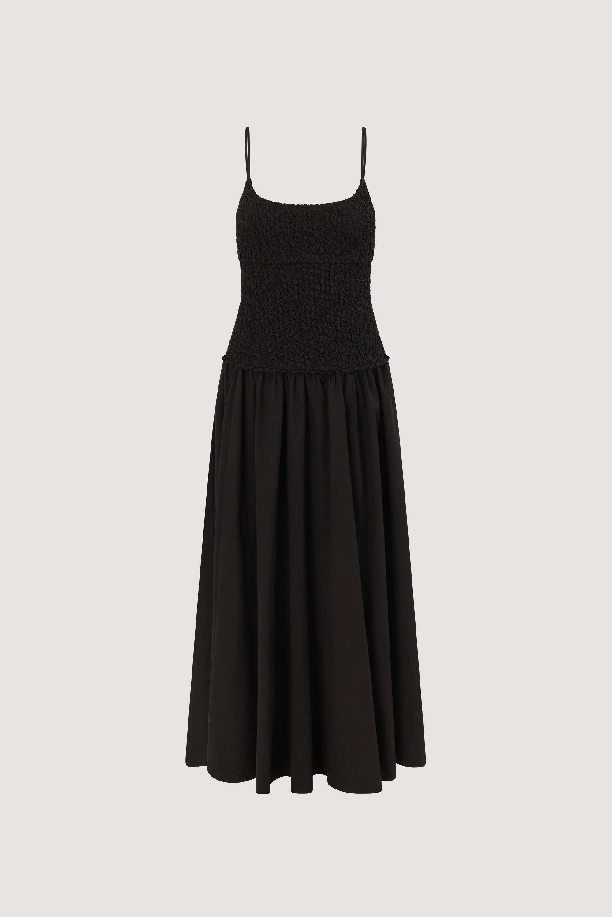 IZAIAH BLACK COTTON MIDI DRESS - Image 5
