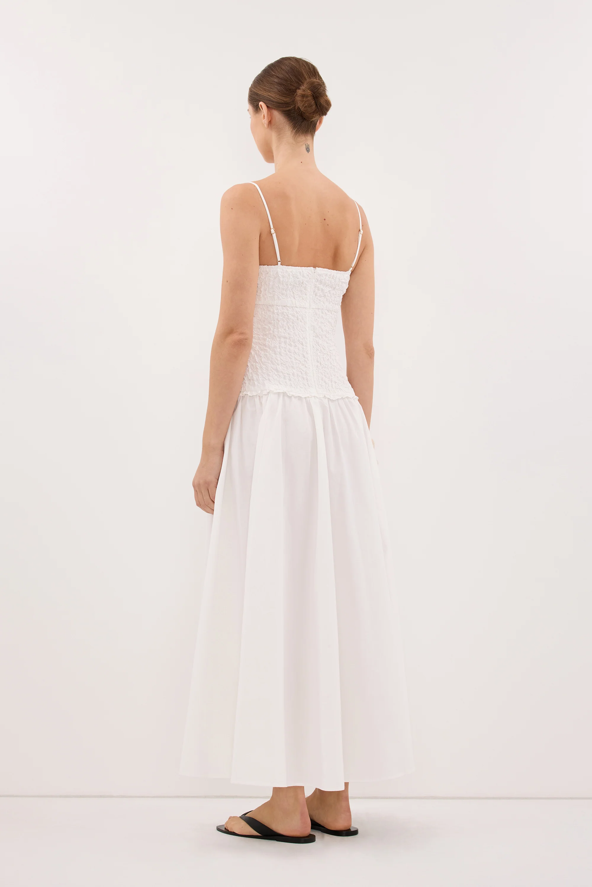 IZAIAH WHITE COTTON MIDI DRESS - Image 4