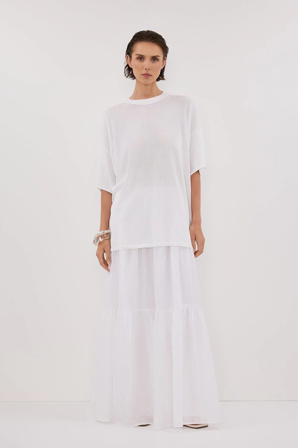 JACKI IVORY OVERSIZED KNIT TEE
