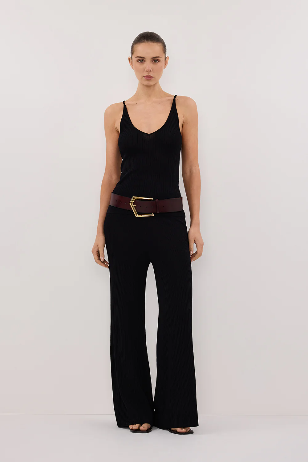 JOY BLACK TWIST KNIT TANK