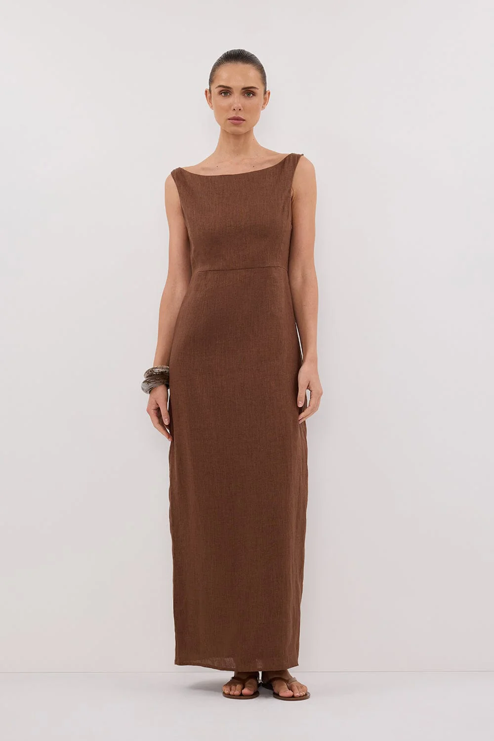 JULE FONDANT LINEN MIDI DRESS