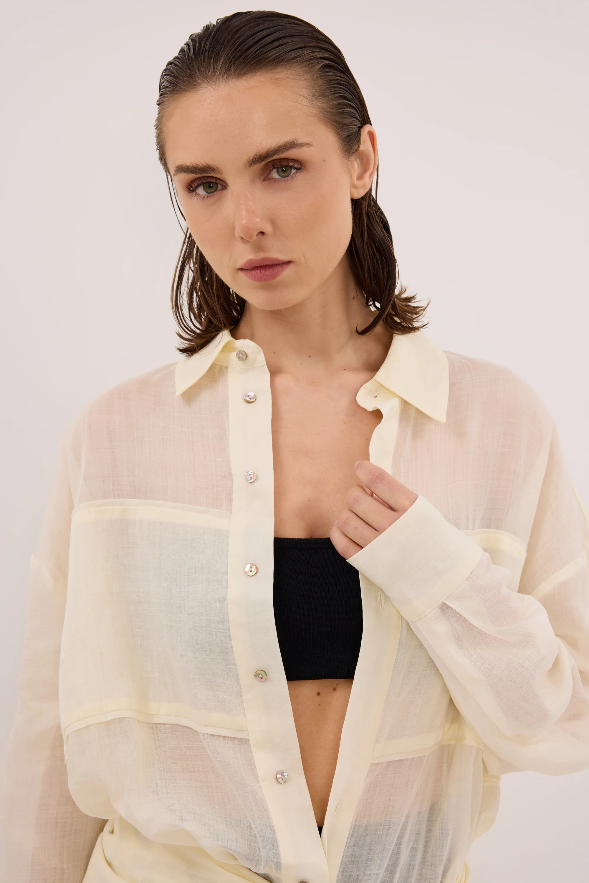 KAI STRAW OVERSIZED RAMIE LONG SLEEVE SHIRT - Image 4