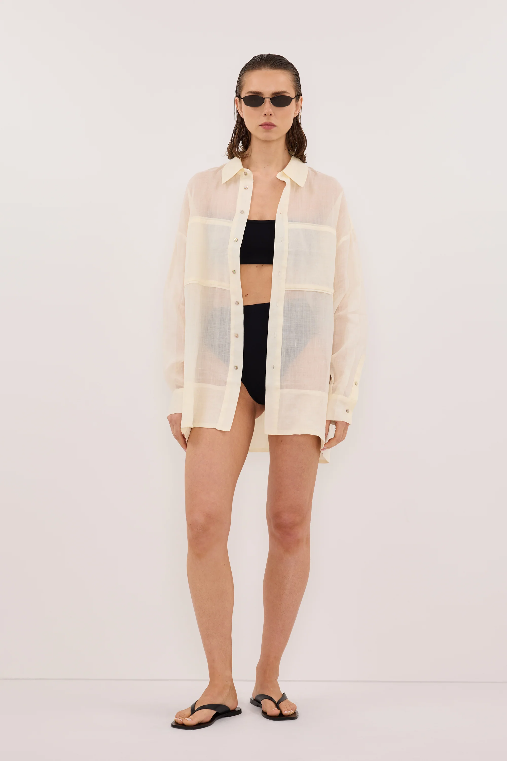 KAI STRAW OVERSIZED RAMIE LONG SLEEVE SHIRT - Image 5