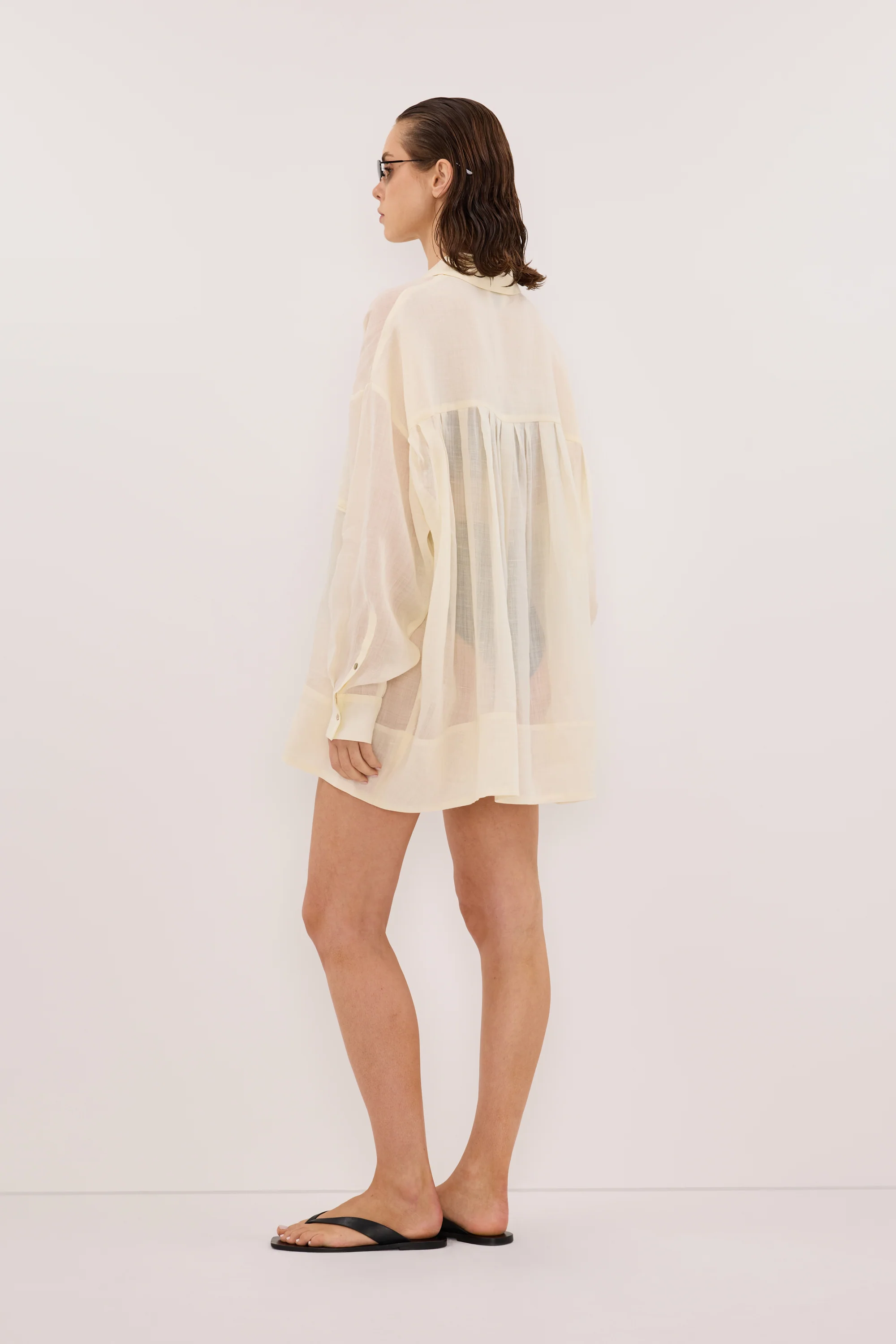 KAI STRAW OVERSIZED RAMIE LONG SLEEVE SHIRT - Image 6