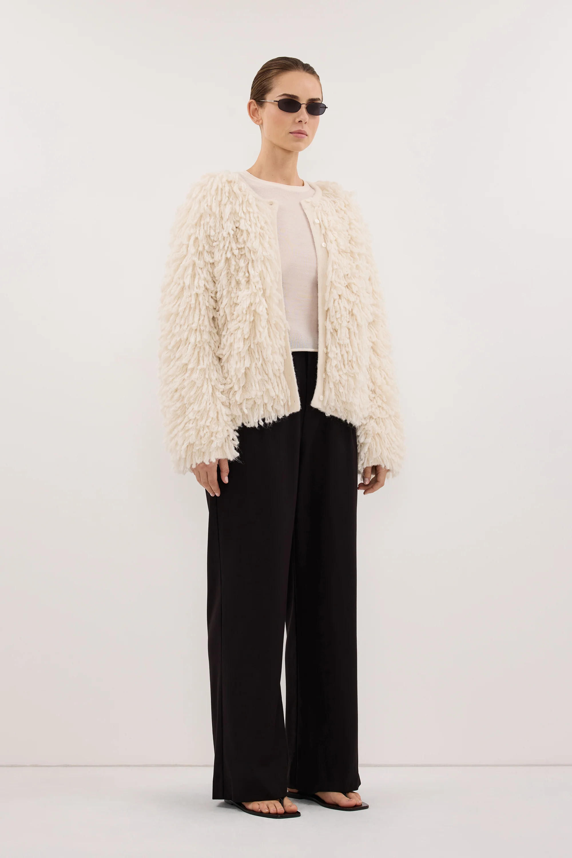 LANA CREAM LONGLINE KNIT CARDIGAN - Image 4