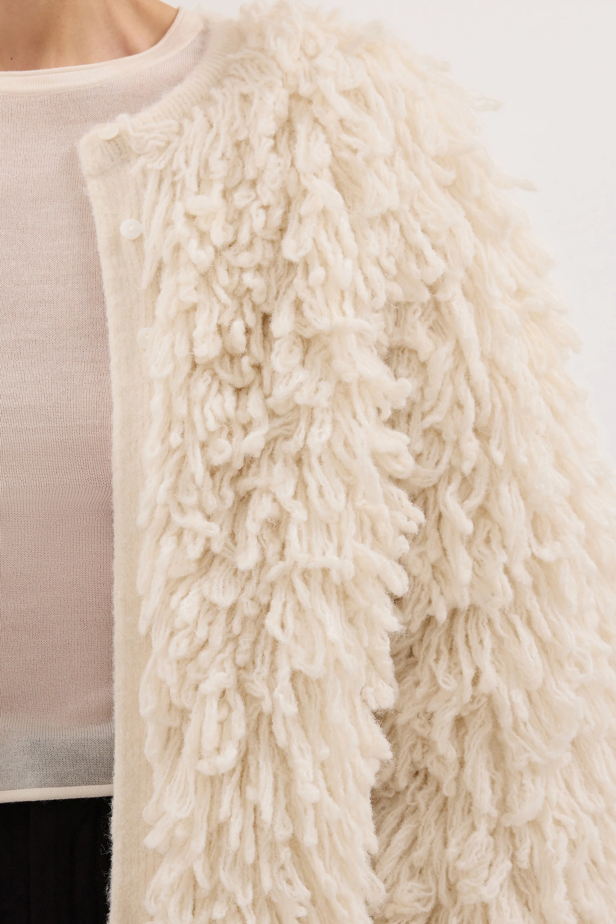LANA CREAM LONGLINE KNIT CARDIGAN - Image 6