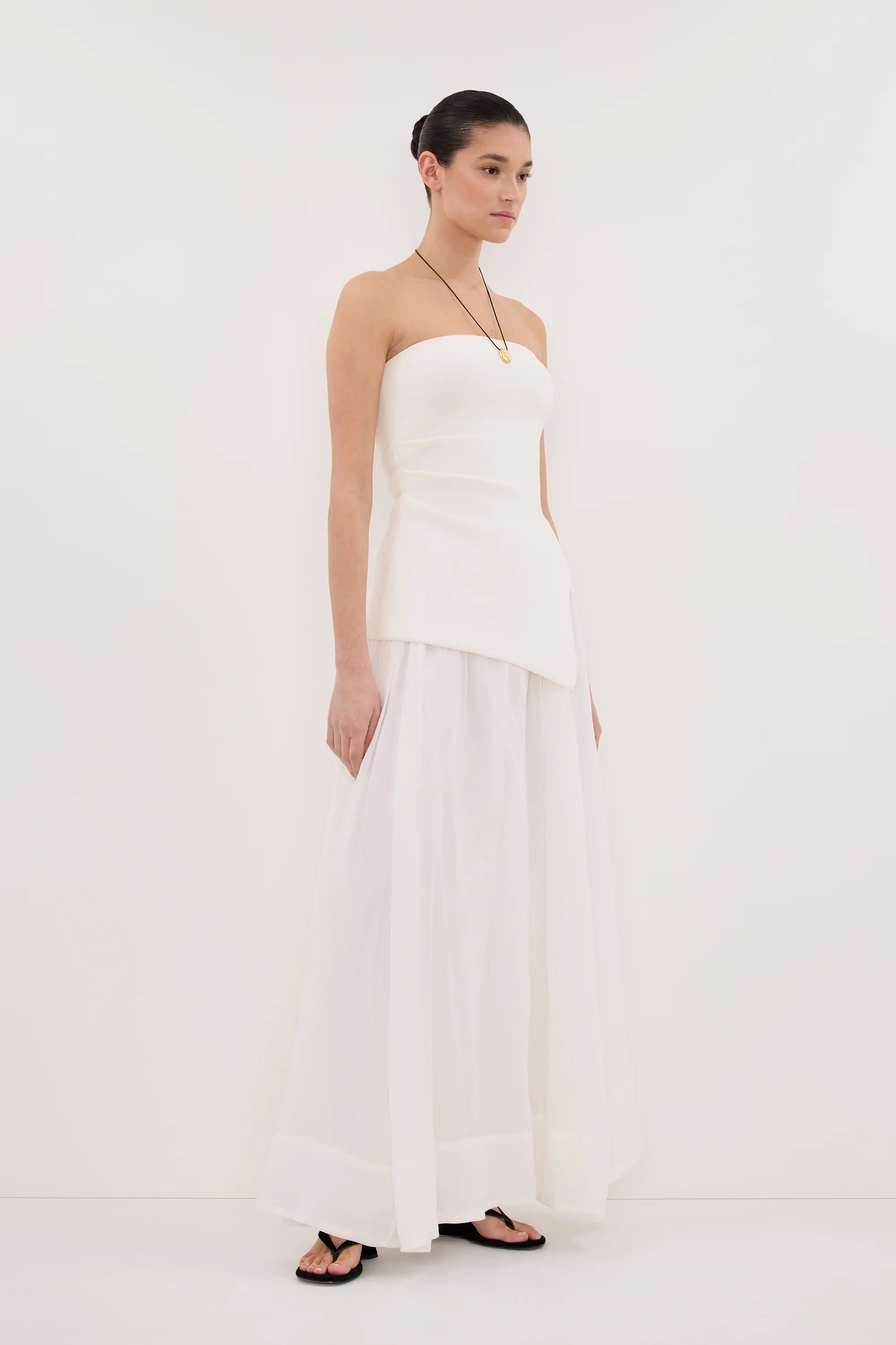 LAYNE WHITE RAMIE MAXI SKIRT - Image 3