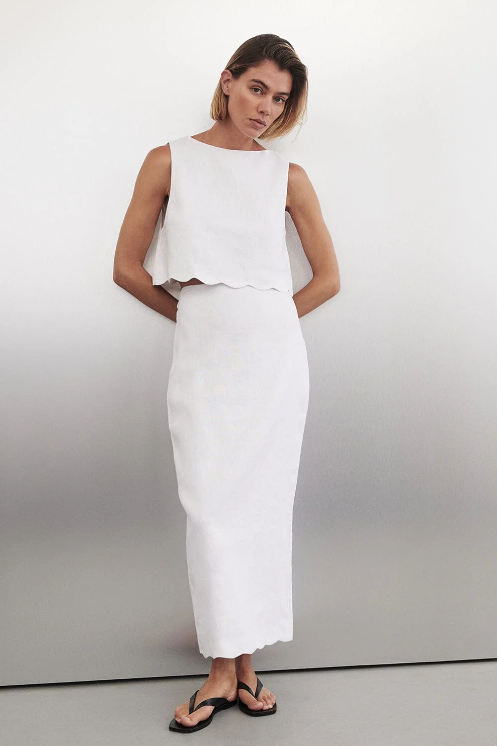 LELA WHITE LINEN CROP TOP - Image 6