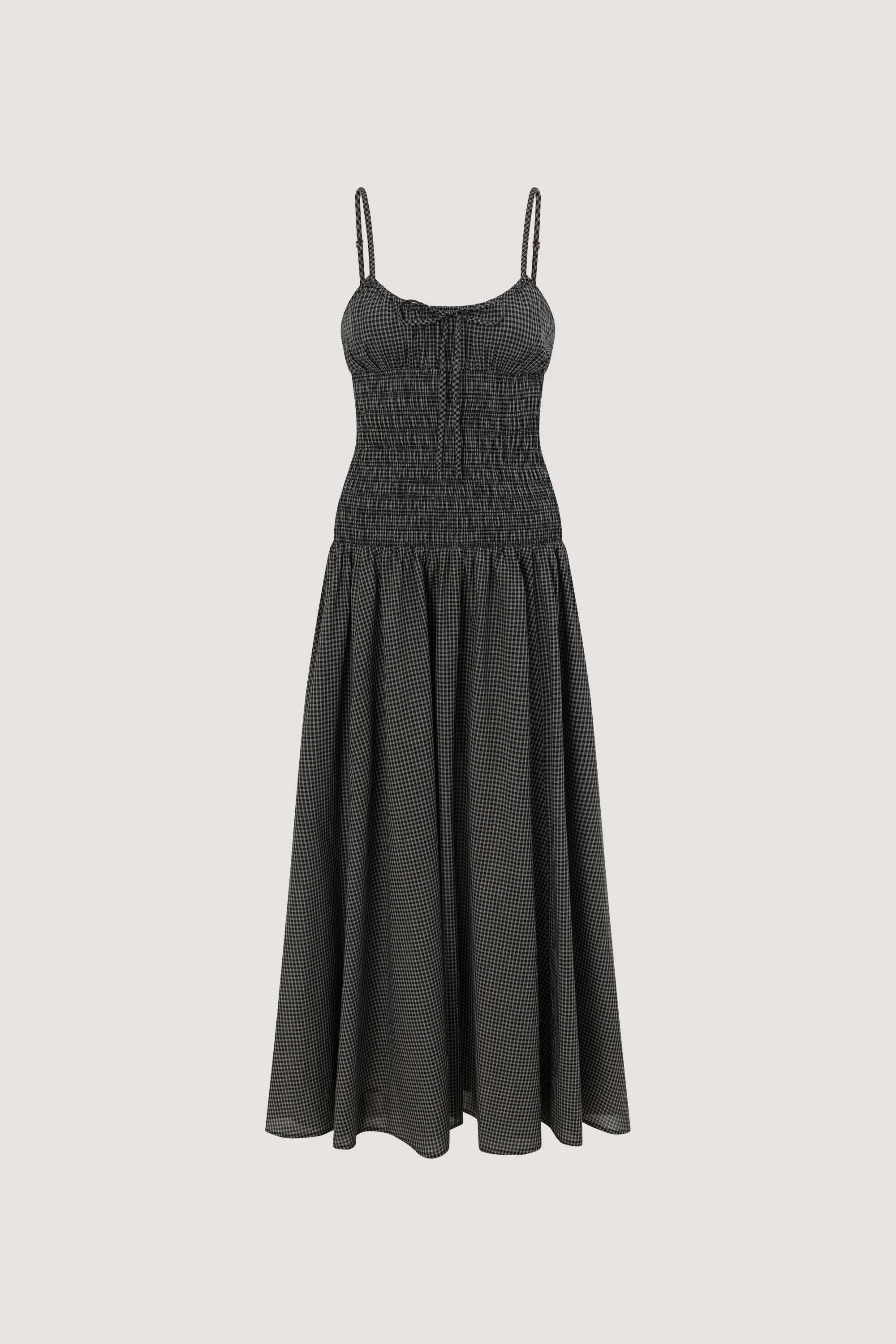 LILA BLACK CHECK MIDI DRESS - Image 6